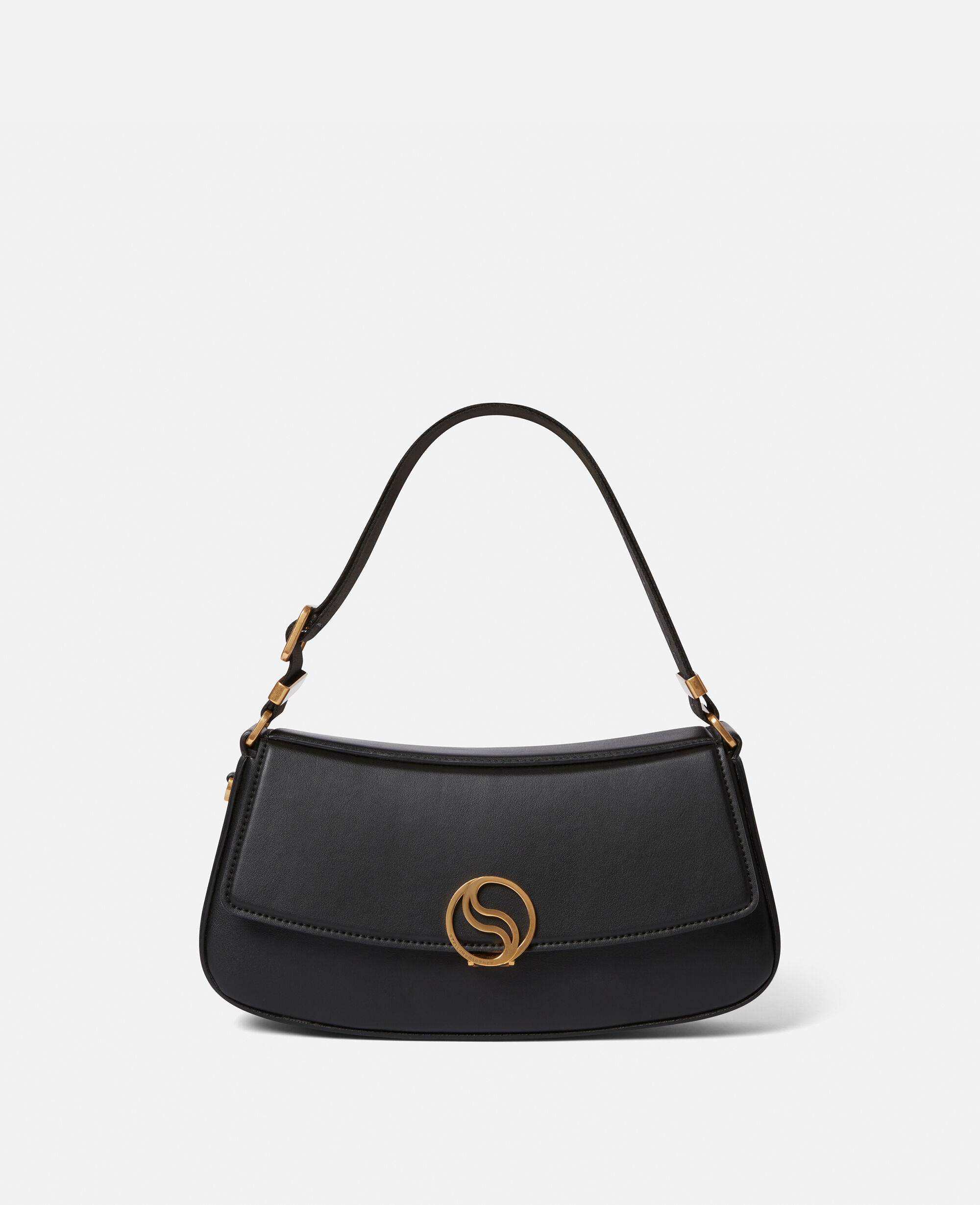 Women Black S-Wave Shoulder Bag | Stella McCartney US