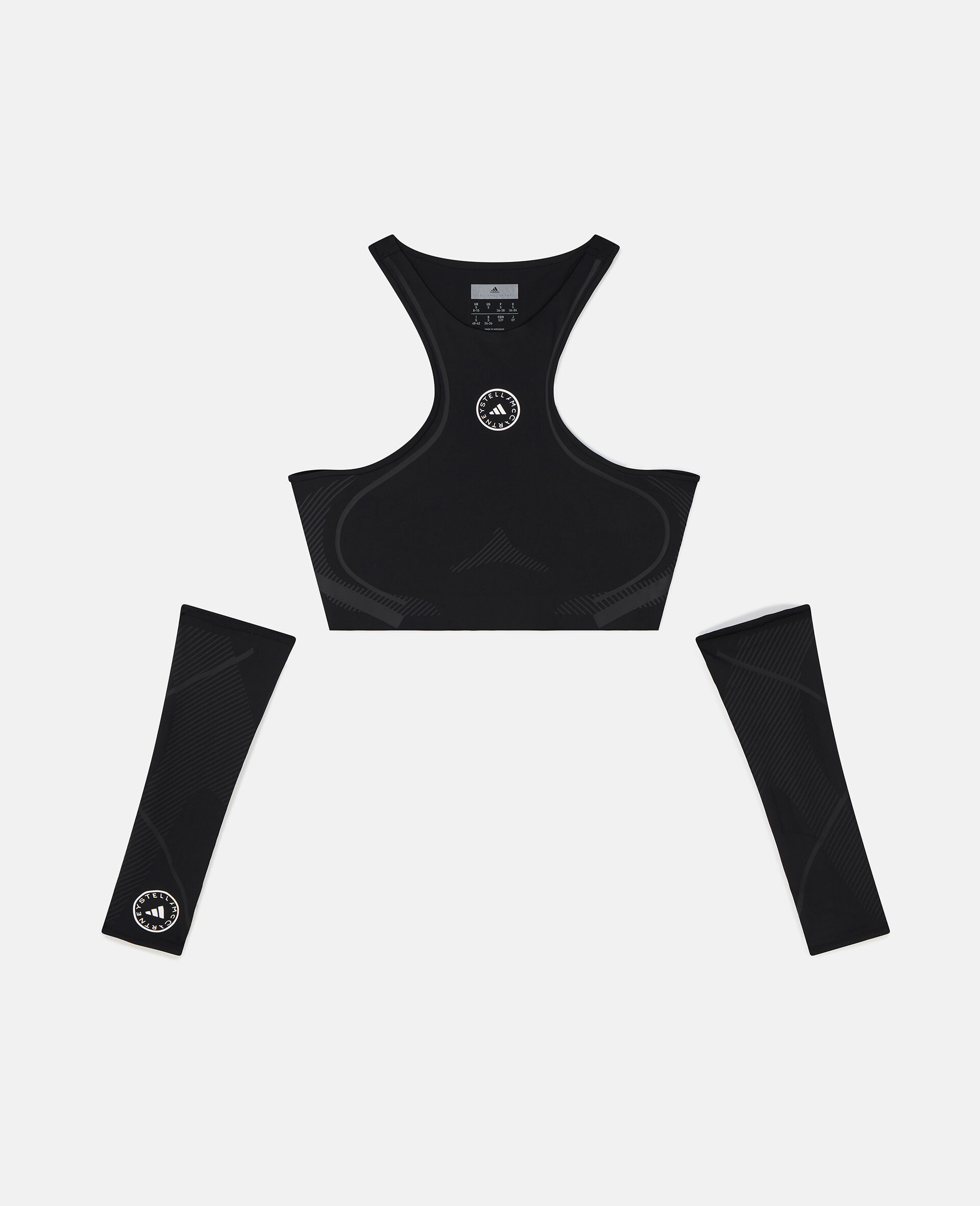 TruePace Running Crop Top with Arm Guards-Black-model