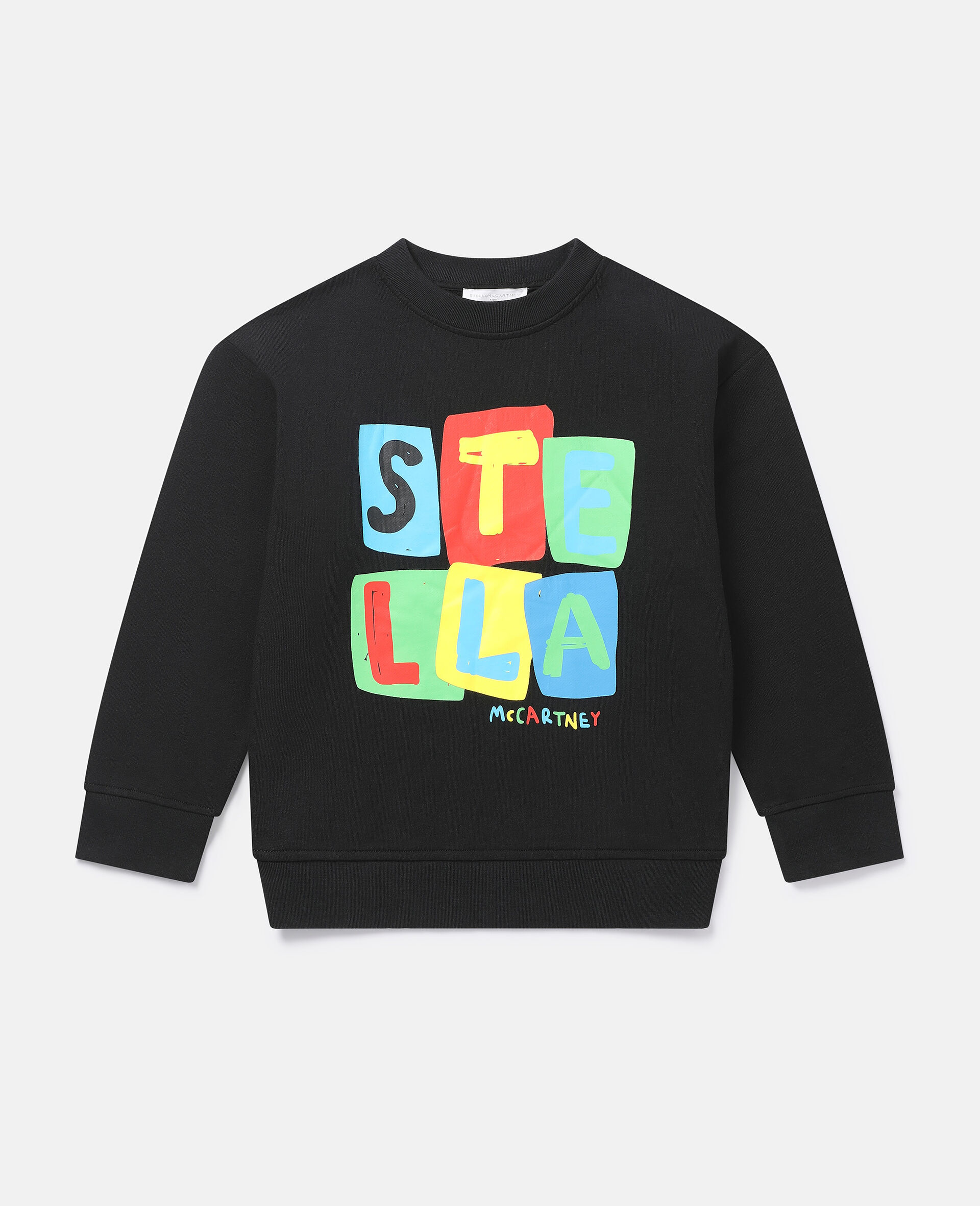 Letter Blocks Print Sweatshirt-Black-large image number 0