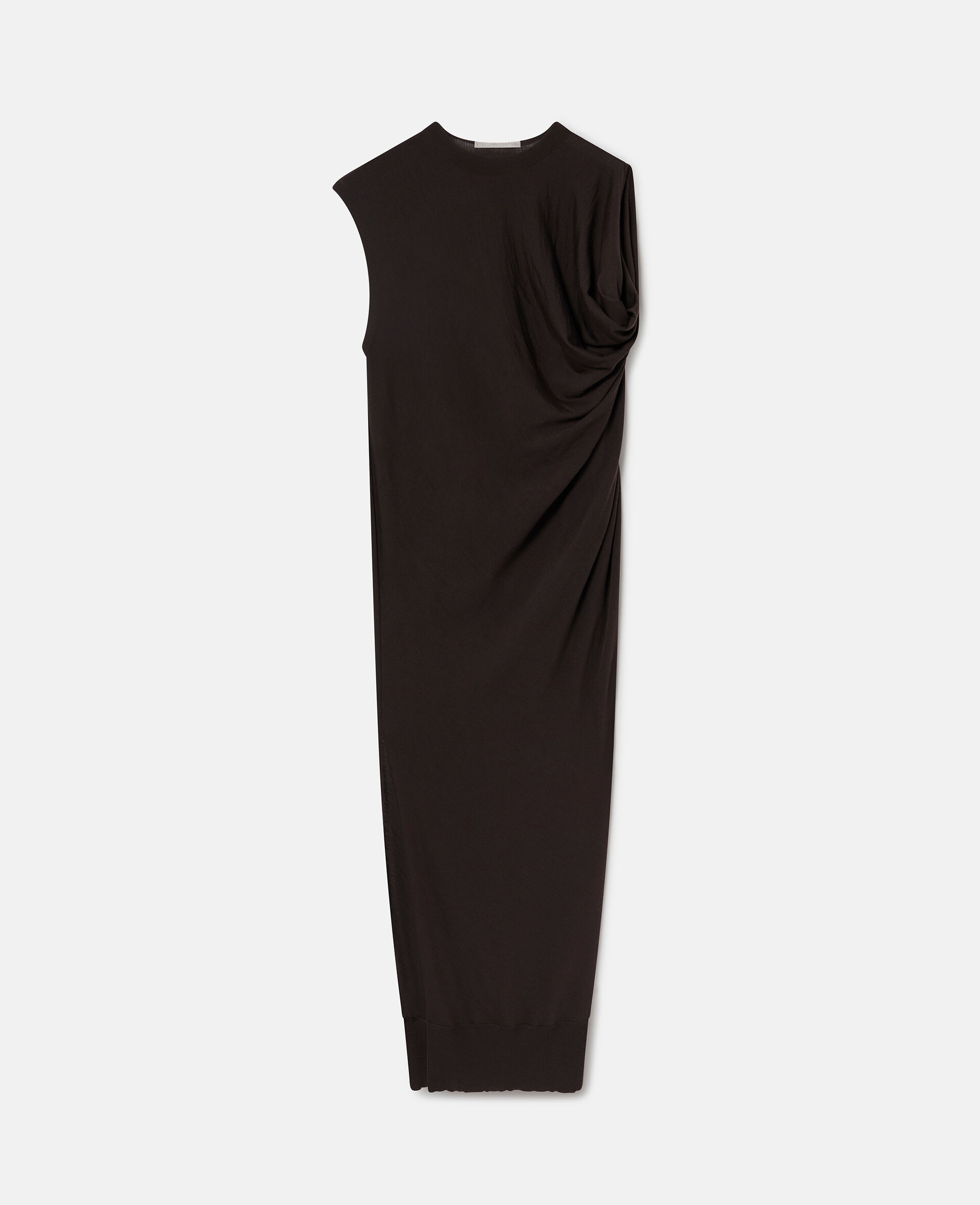 Asymmetric Draped Maxi Dress-Brown-large image number 0