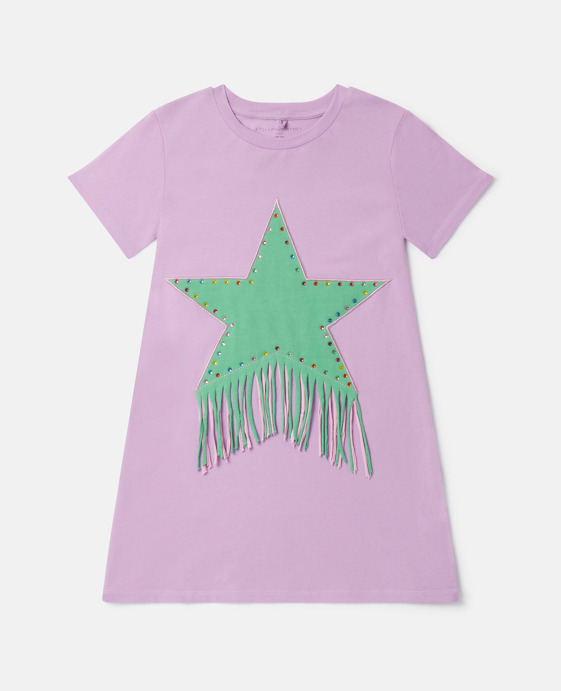 Robe t-shirt avec étoile à franges-Purple-large image number 0
