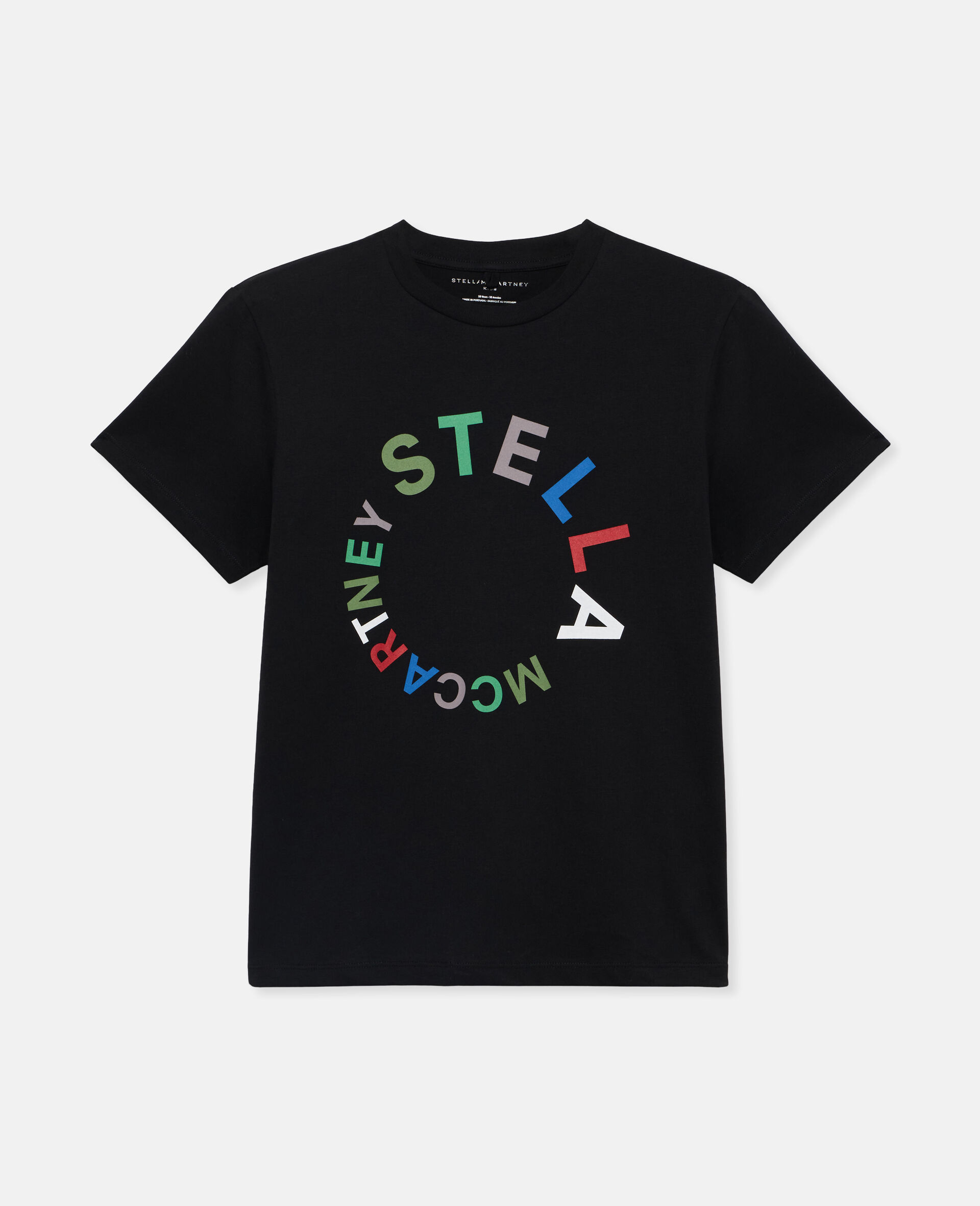 Circular Logo Embroidery T-Shirt-Black-large image number 0