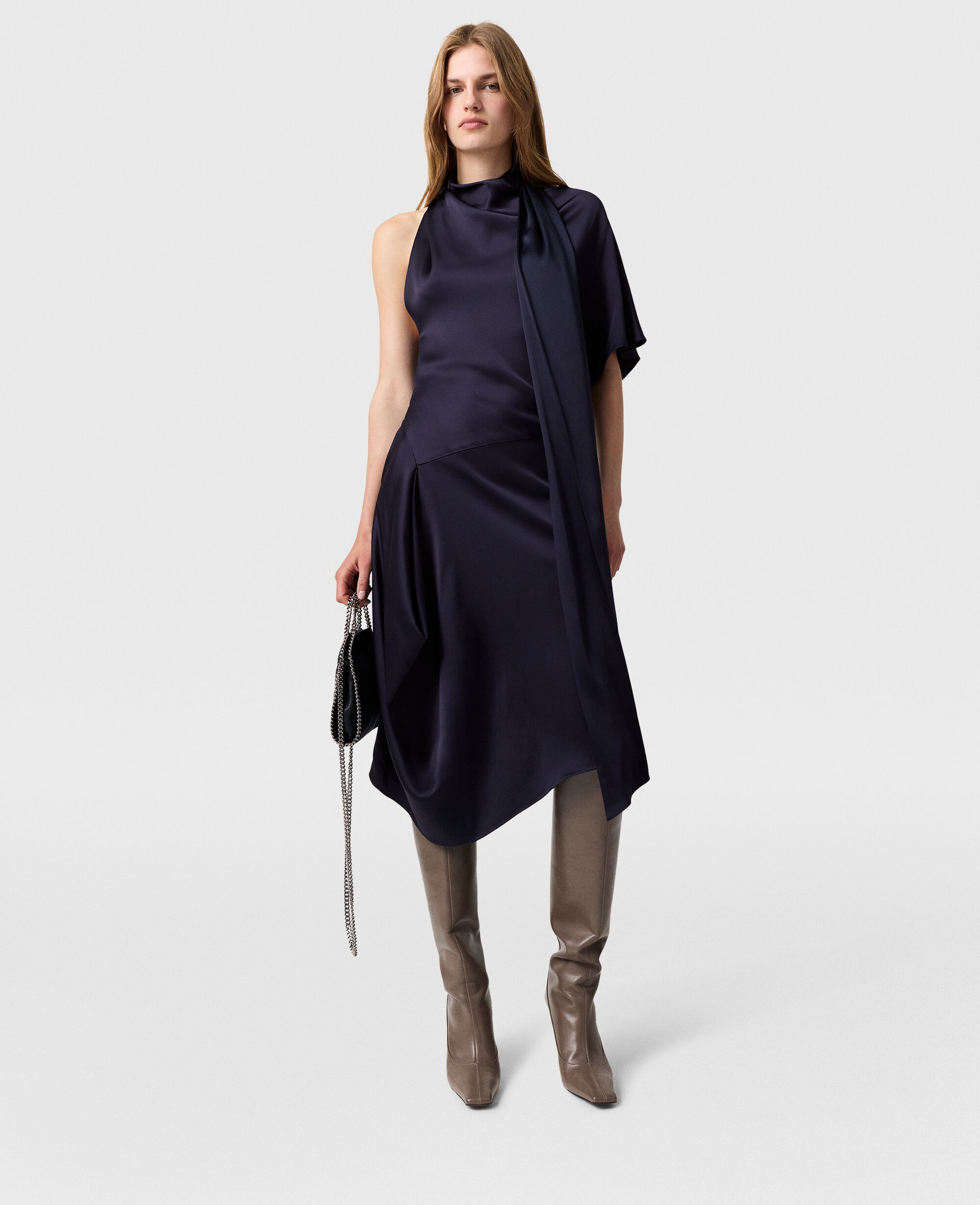 ◆完売前に◆【Stella McCartney】半袖 ベルテッド ミディドレス ドレス | ミディ ミニ | デニム ベルベット レース ニット