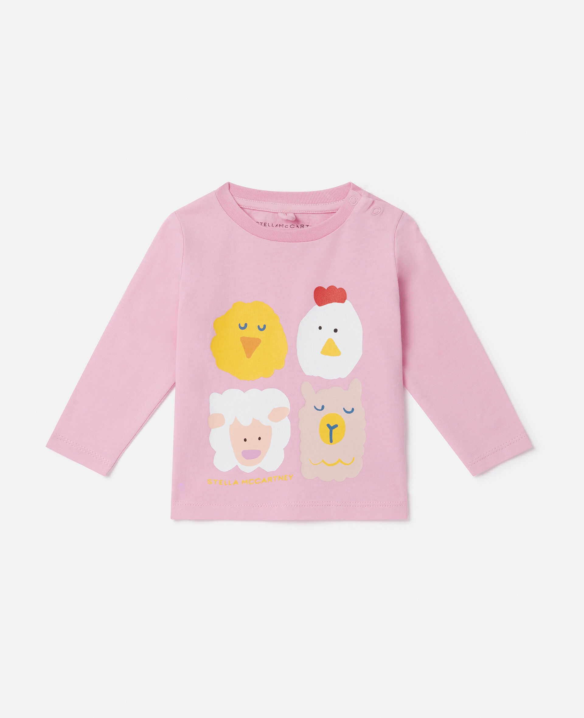 Animal Pattern Long-Sleeve T-Shirt -Pink-large image number 0