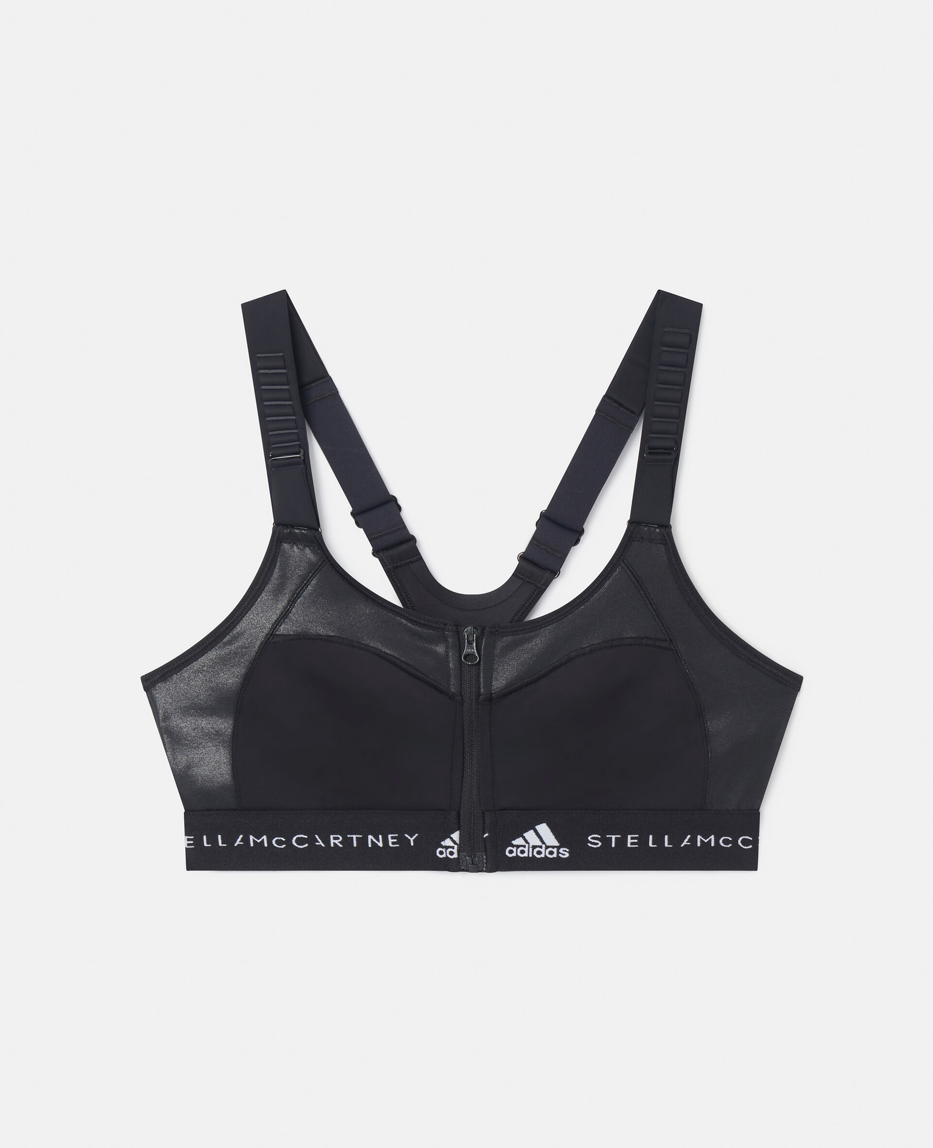 Black TrueStrength medium-impact sports bra, adidas By Stella McCartney