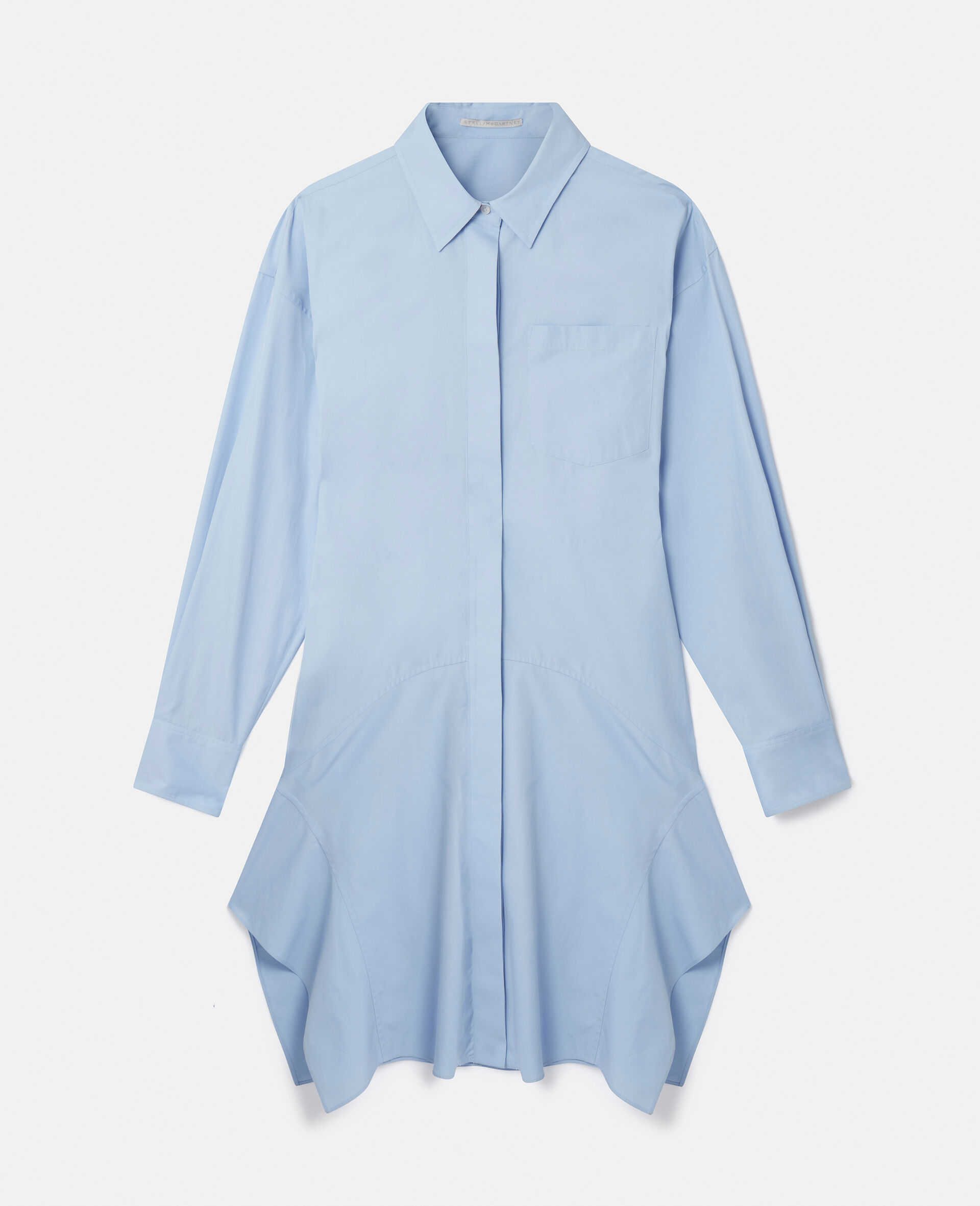 Robe chemise à manches bouffantes-Bleu-large image number 0