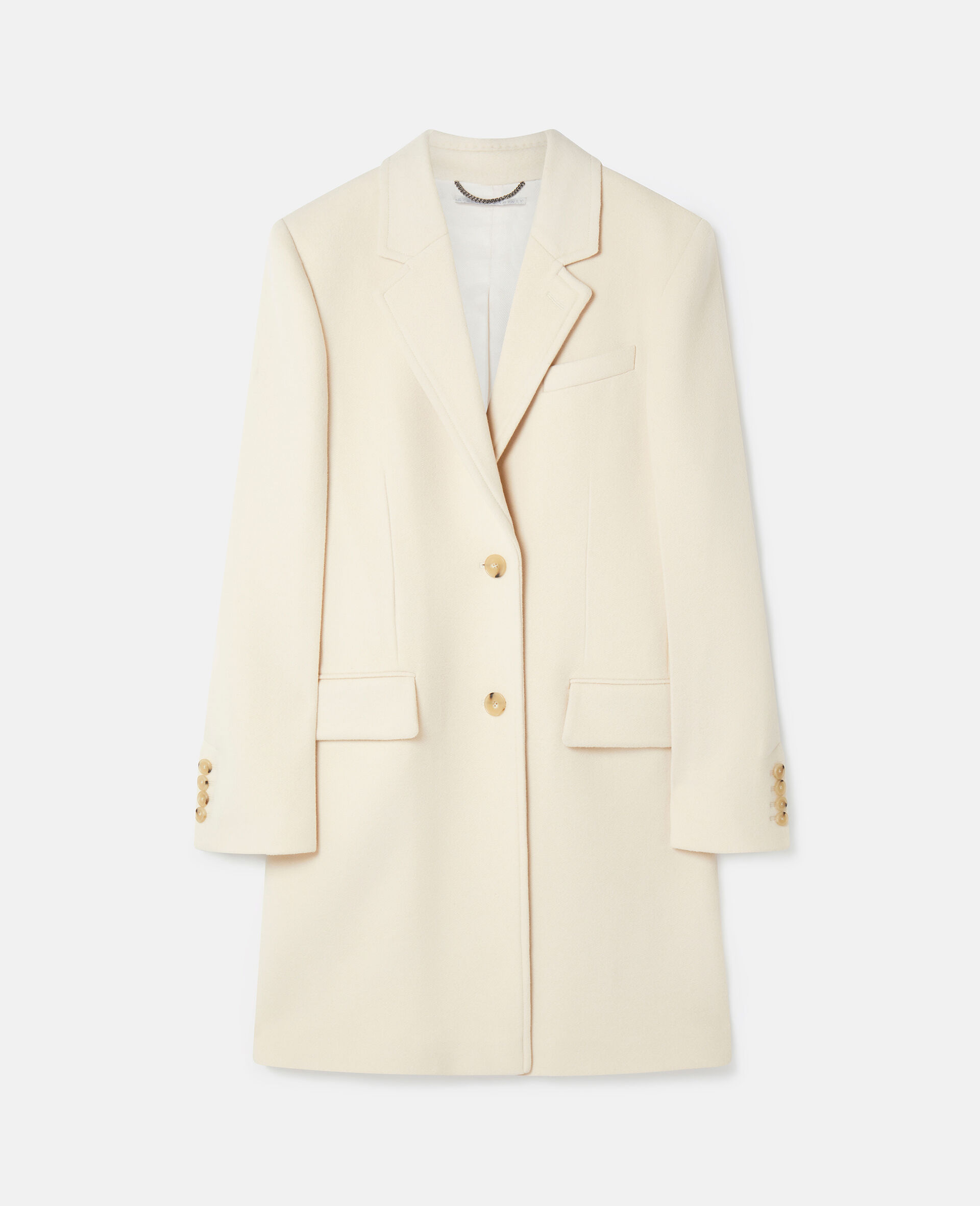 Manteau structuré à simple boutonnage-Cream-large image number 0
