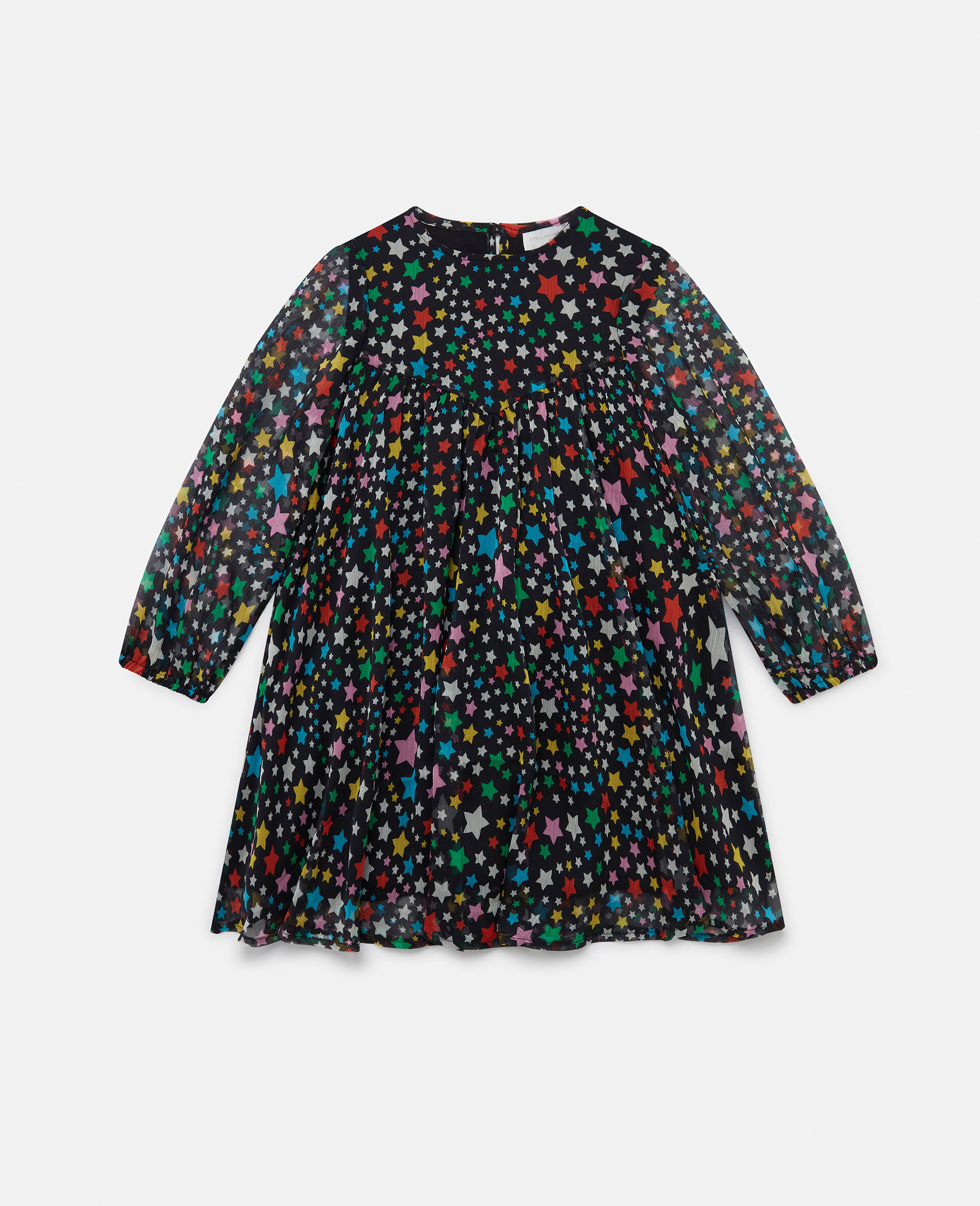 Star Pattern Pleated Dress-Multicoloured-large image number 0