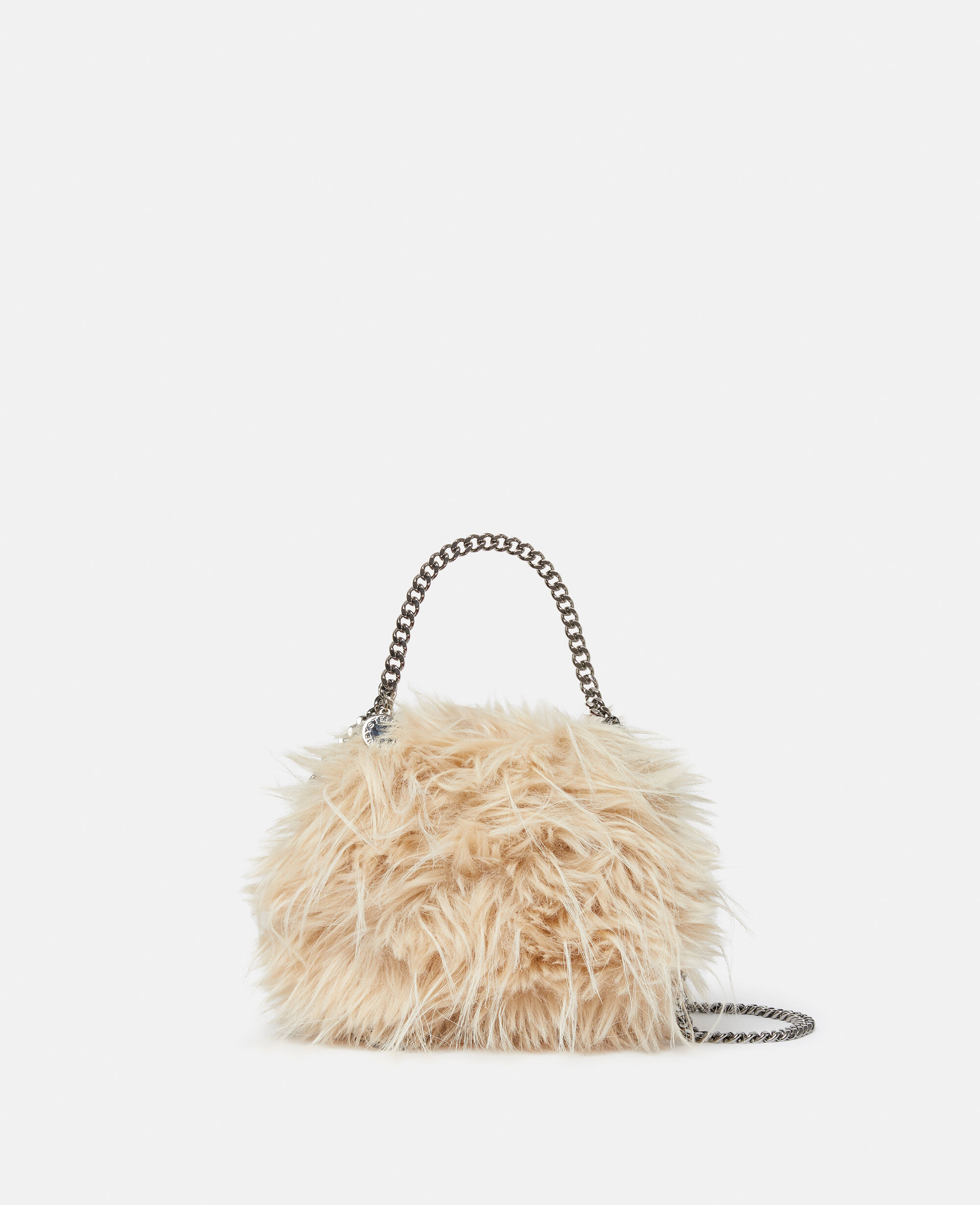 Women Cream Falabella Shaggy Tiny Tote Bag | Stella McCartney US