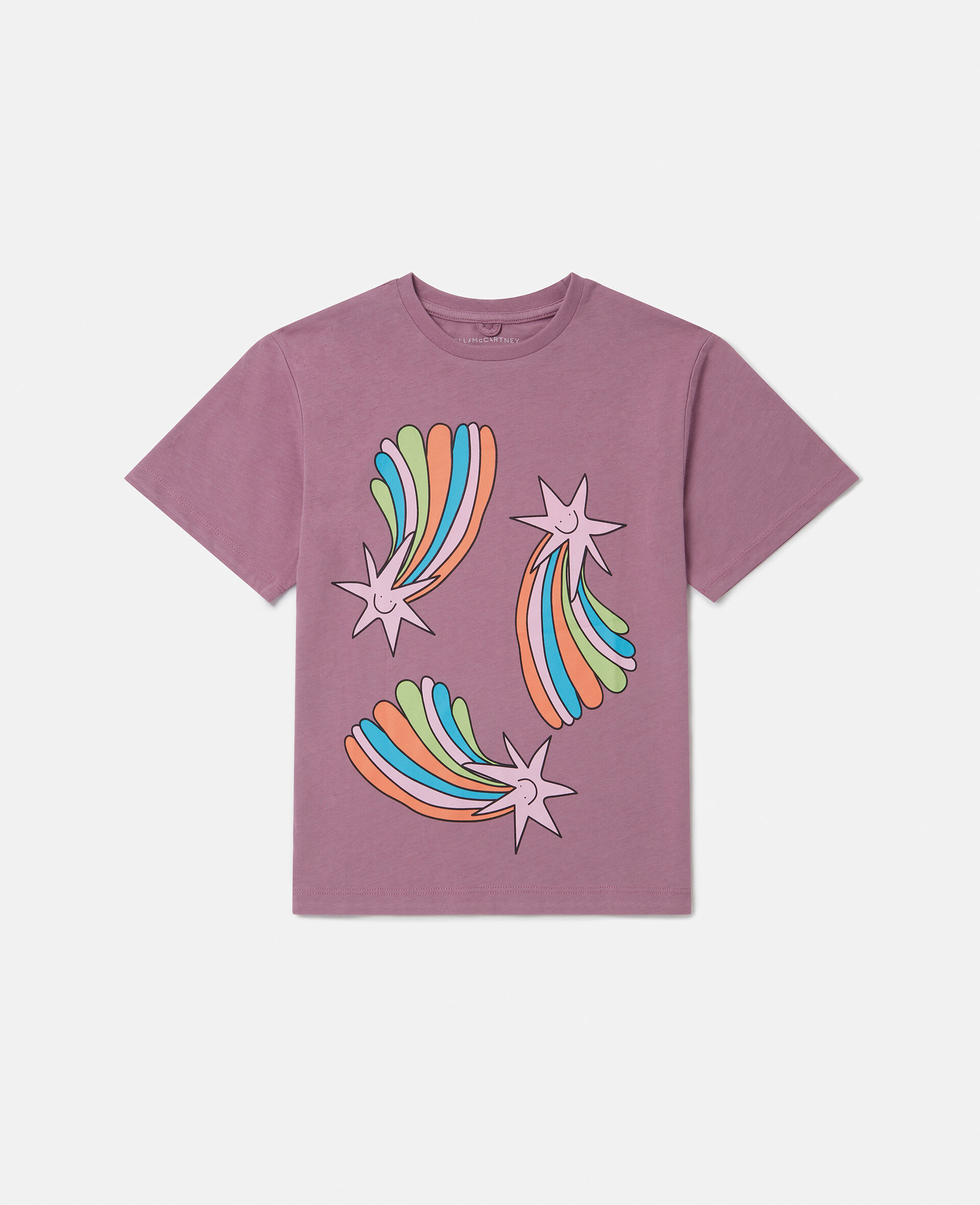 T shirt graphique avec etoiles filantes -Purple-large image number 0