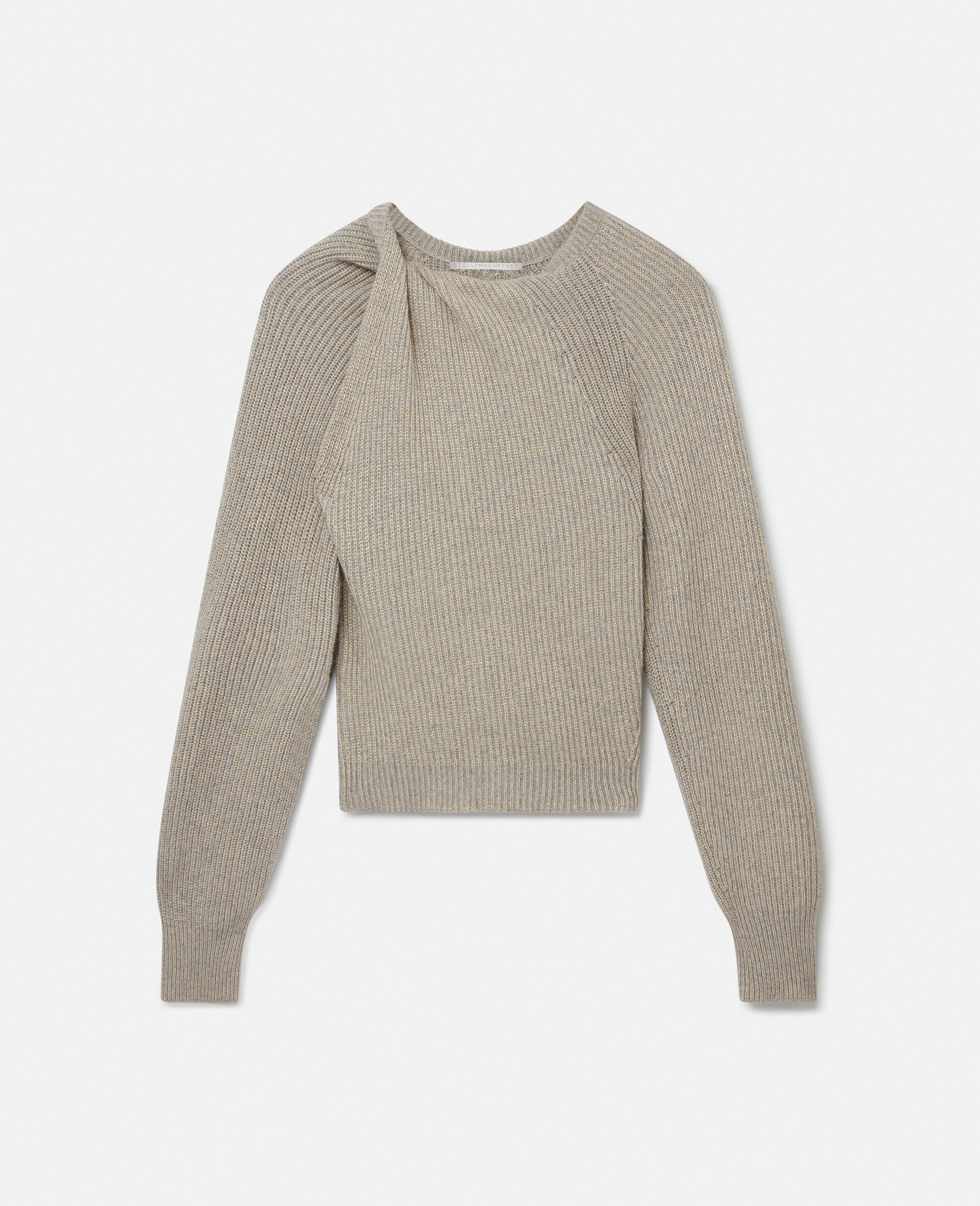 Regenerated Cashmere Shifting Knot Jumper-Grey-large image number 0