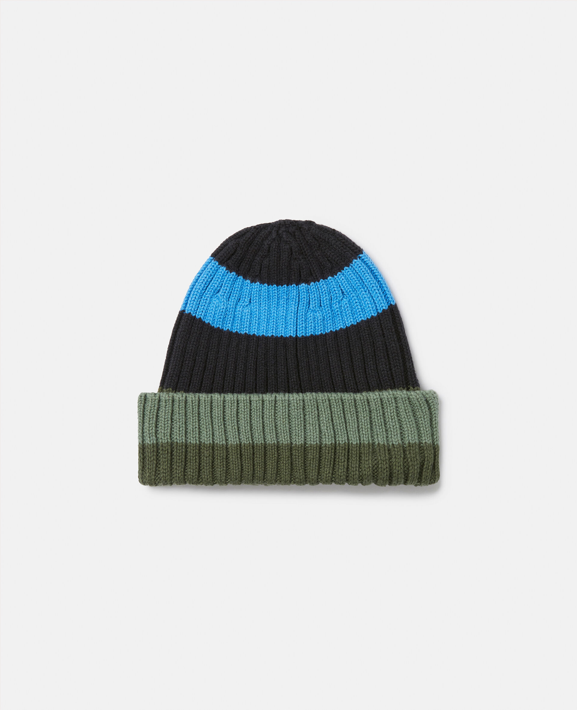 Striped Beanie Hat-Blue-large image number 0