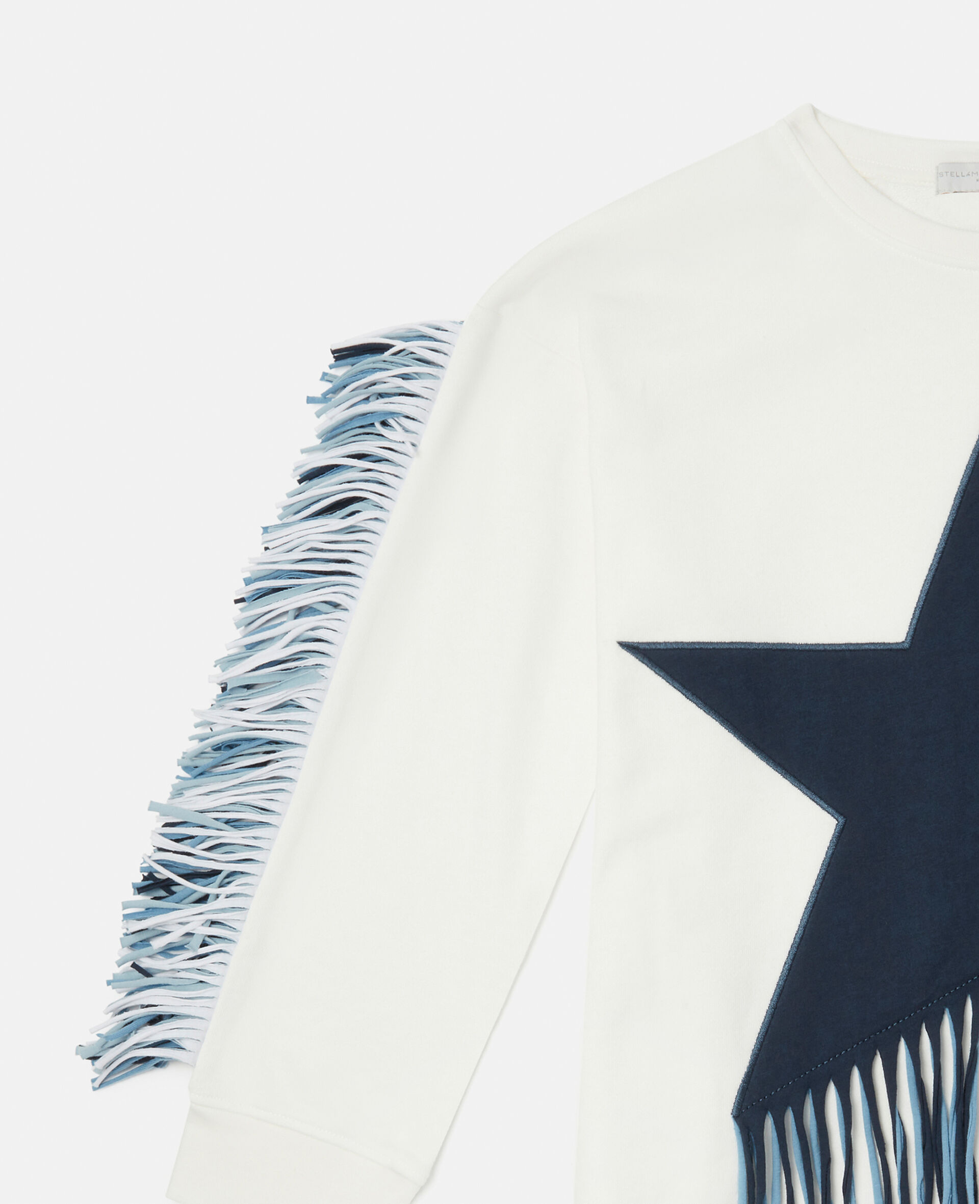 Fringed Star Sweatshirt Dress-White-large image number 0