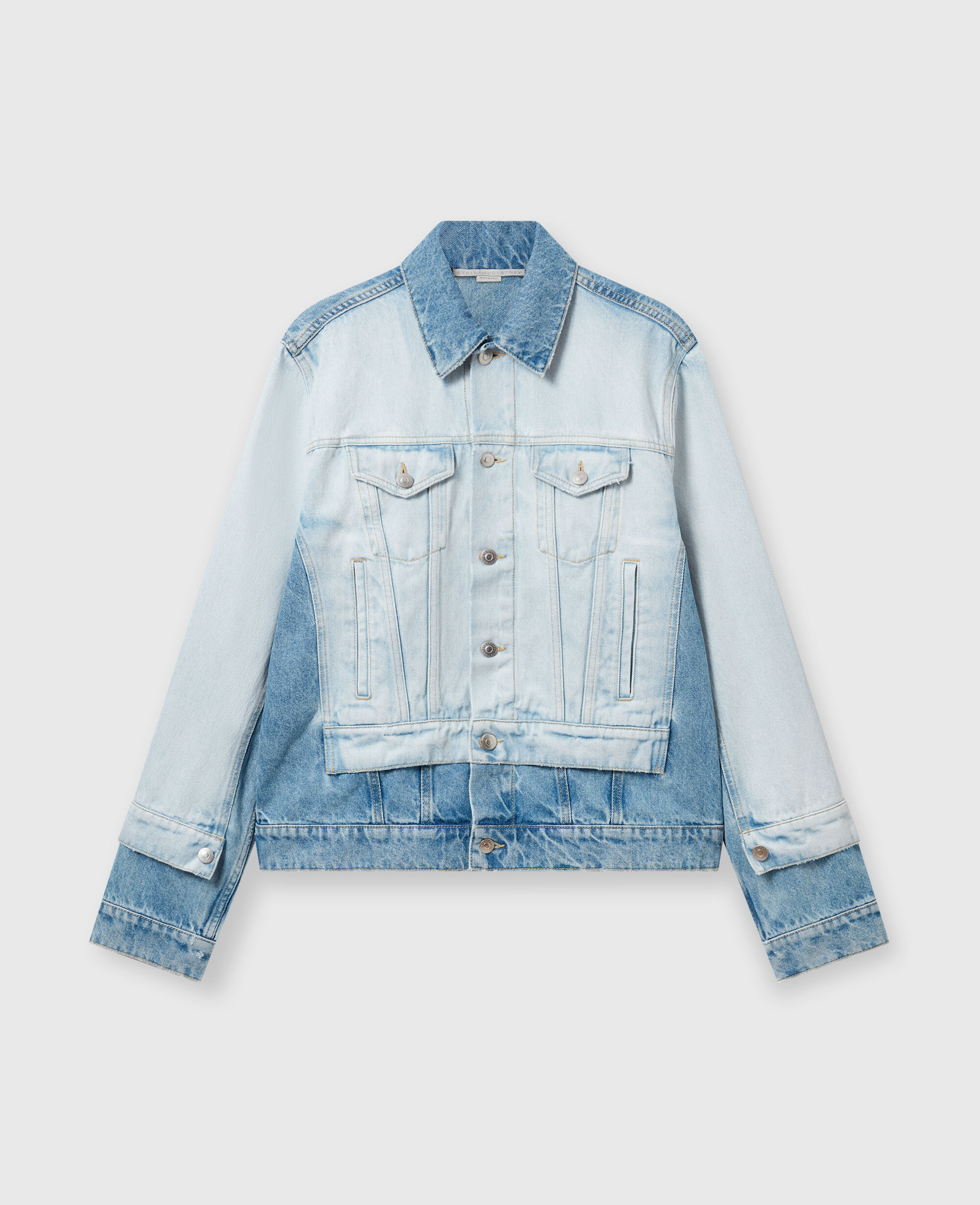 Women Blue Contrast Panel Denim Skirt | Stella McCartney US