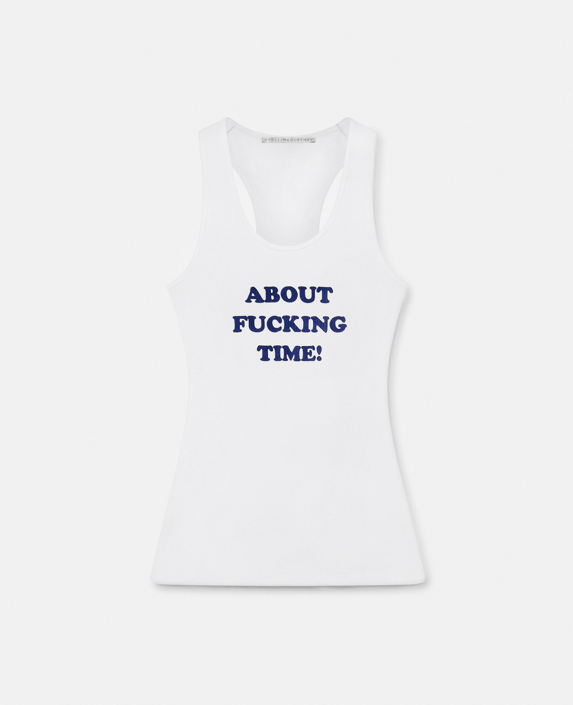 About Fucking Time Tank Top-White-large image number 0