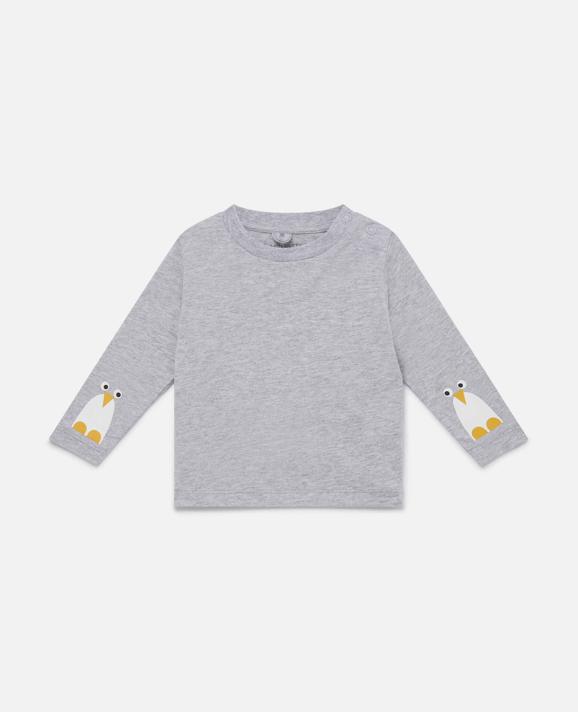 Penguin Cuff Long Sleeve T-Shirt-Grey-large image number 0