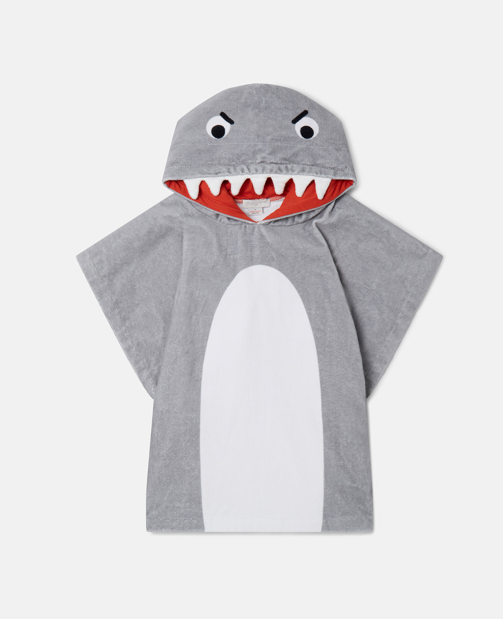 Shark Hooded Towel-灰色-model