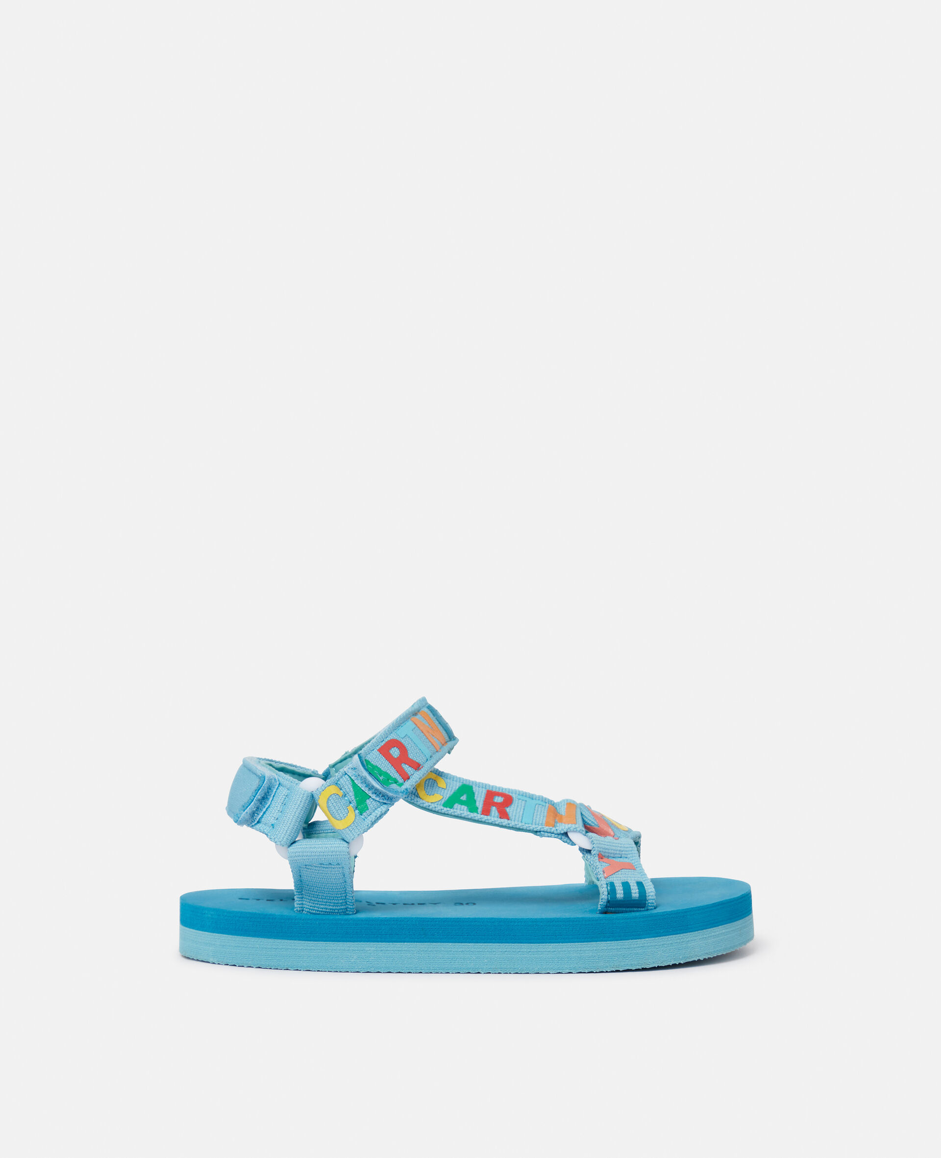 Logo Tape Sandals-Blue-model