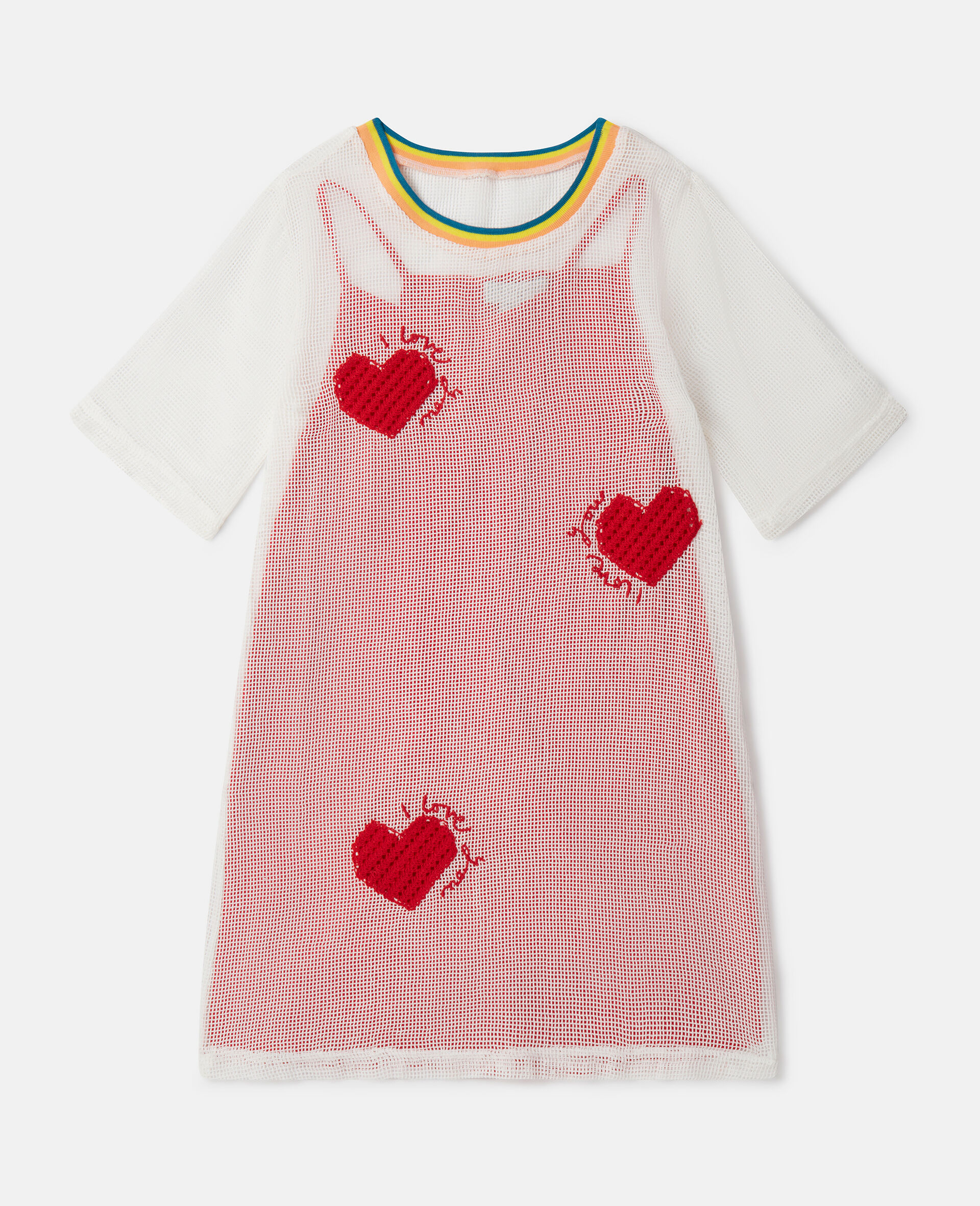 Abito T-shirt in rete con cuore-Fantasia-model