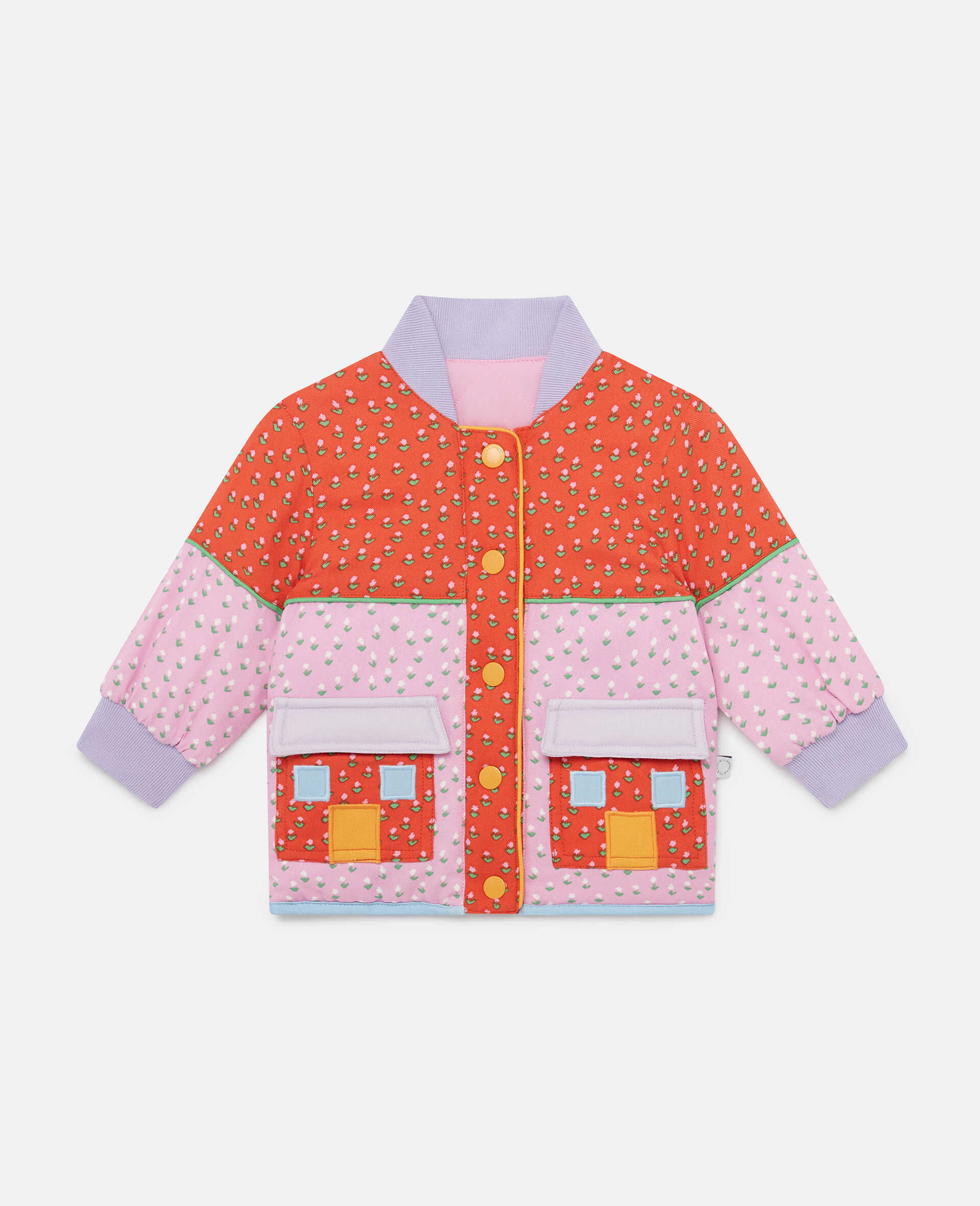 Farmyard Appliqué Patchwork Coat-Multicolour-large image number 0