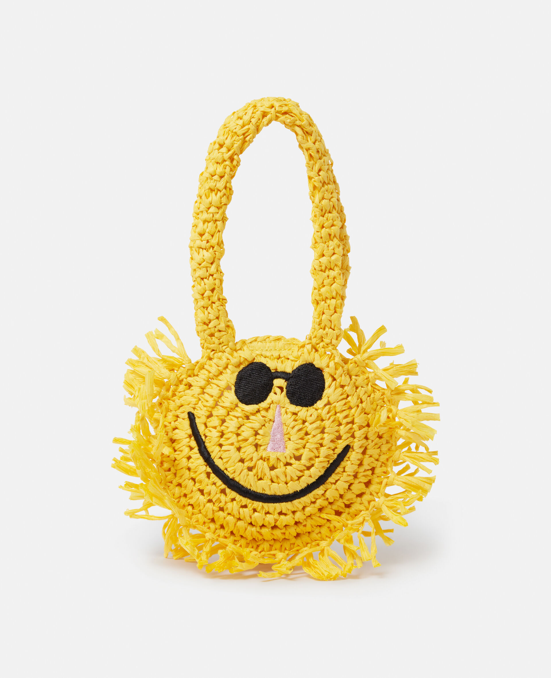 Sunshine Fringed Basket Bag-Yellow-model