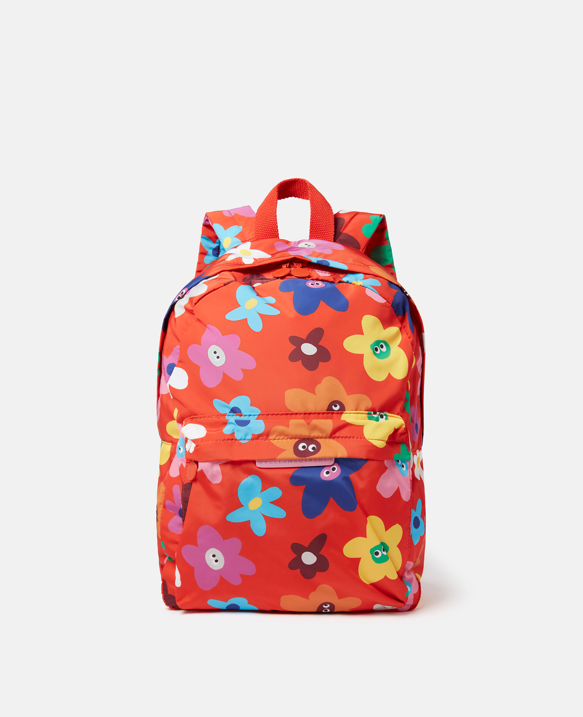 Smiling Flower Print Backpack-Multicoloured-large image number 0