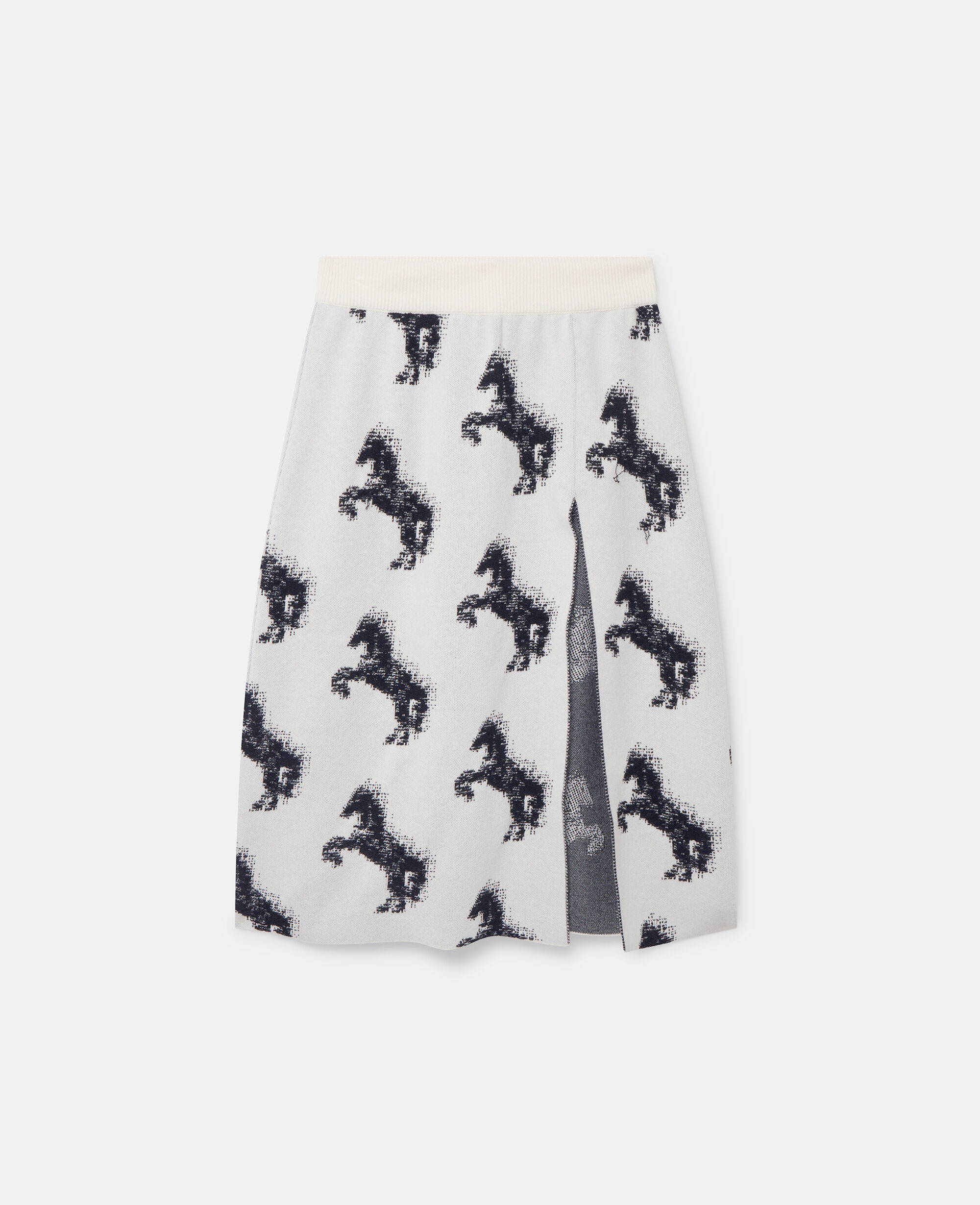 Women White Pixel Horse Jacquard Skirt | Stella McCartney US