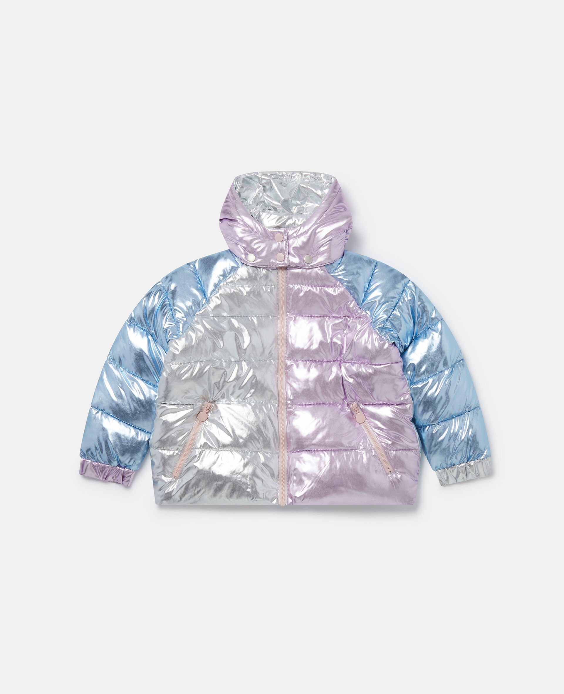 Metallic Puffer Coat-Multicolour-large image number 0