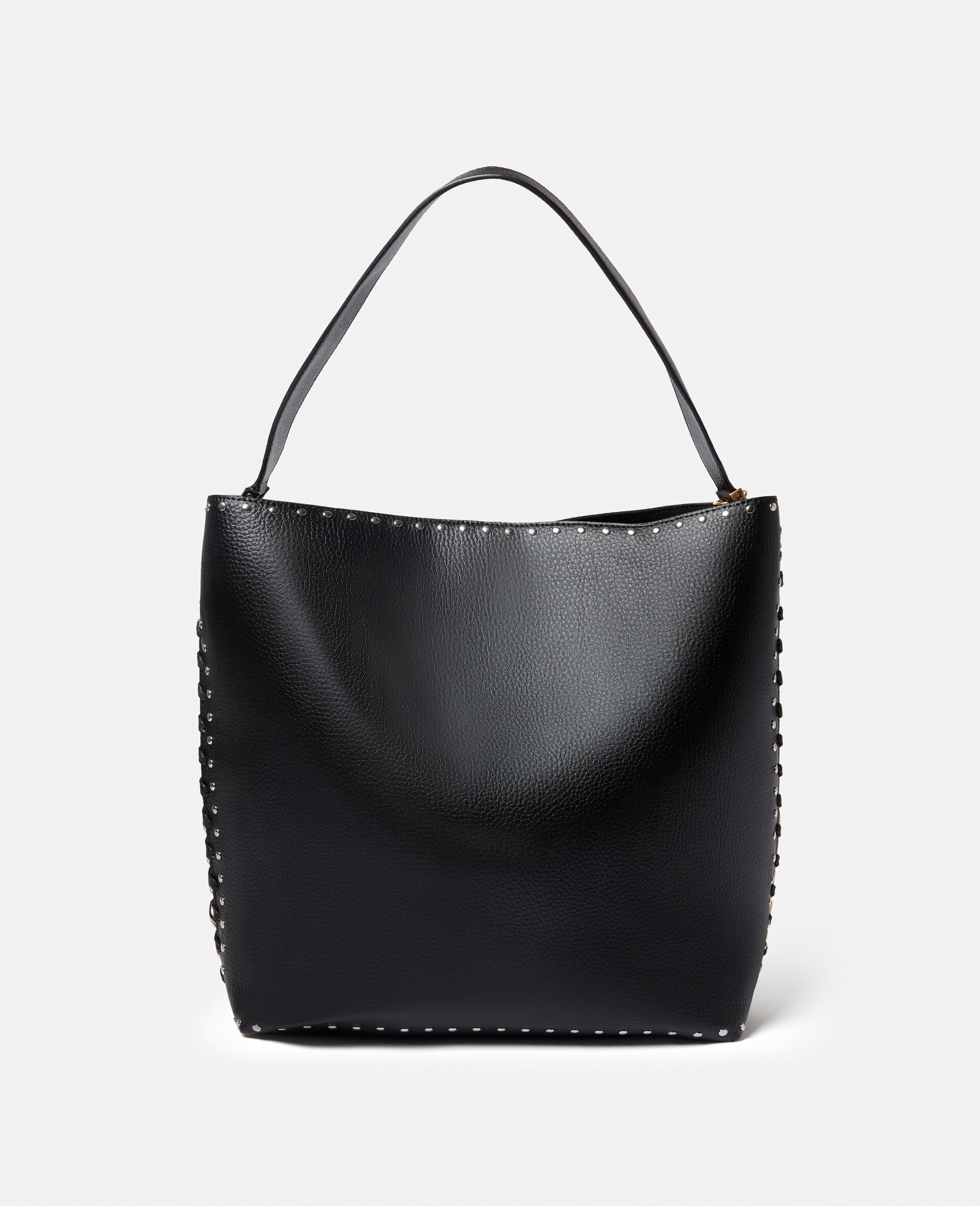 Rockstud Grainy Calfskin Tote Bag for Woman in Black