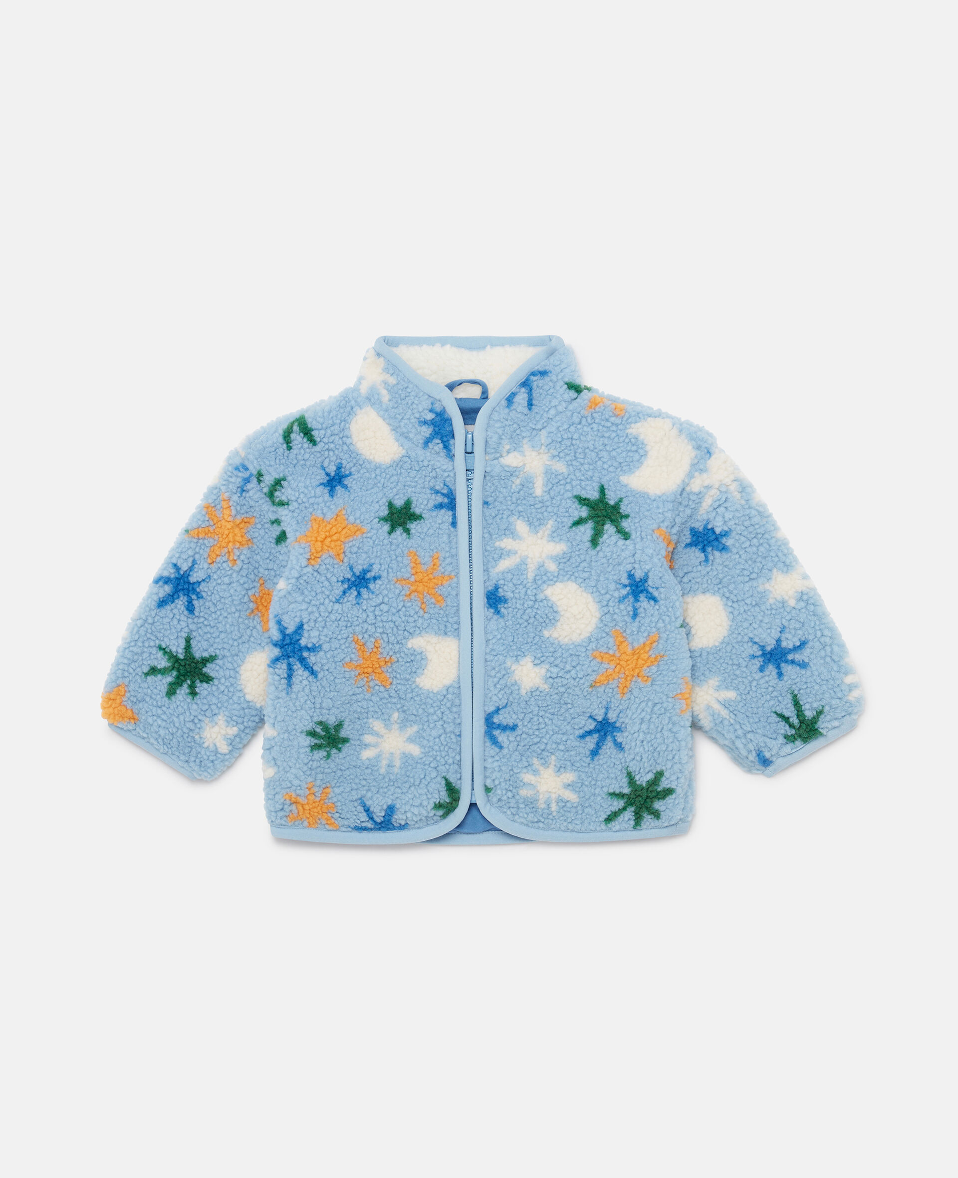 Moon and Stars Pattern Fleece-Blue-model