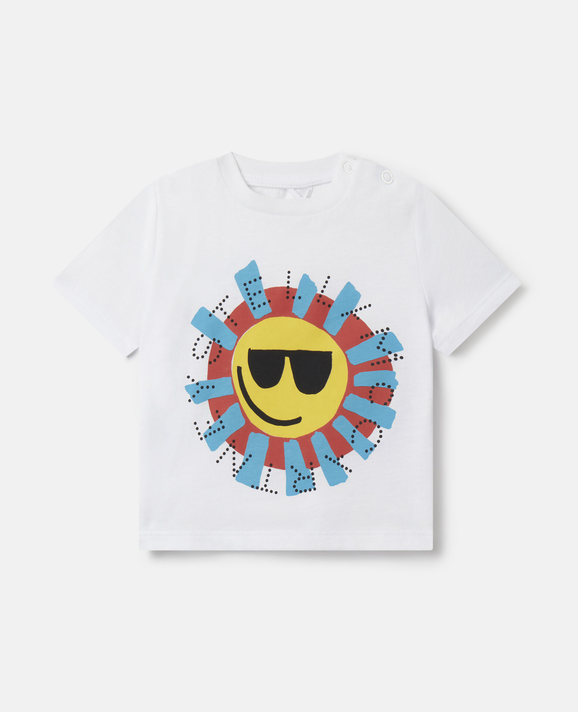 Sunshine Face T-Shirt-Blanc-model