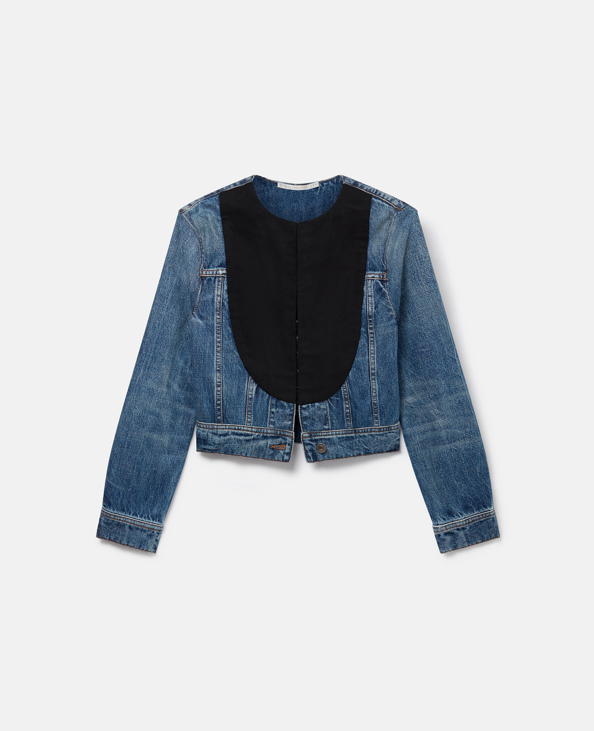 Tuxedo-Inspired Denim Jacket-Blue-large image number 0