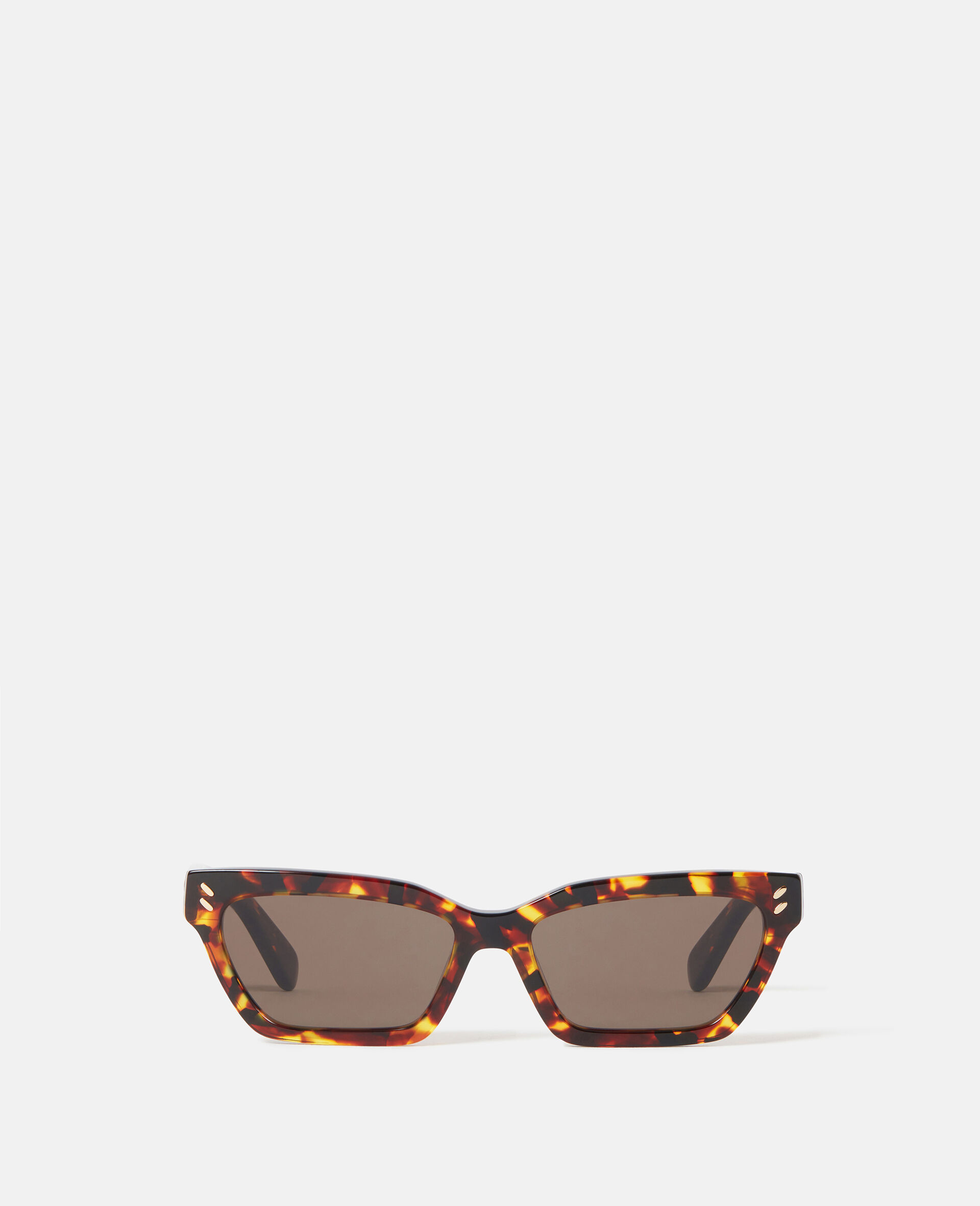 Rectangular Cat-Eye Sunglasses-Orange-model