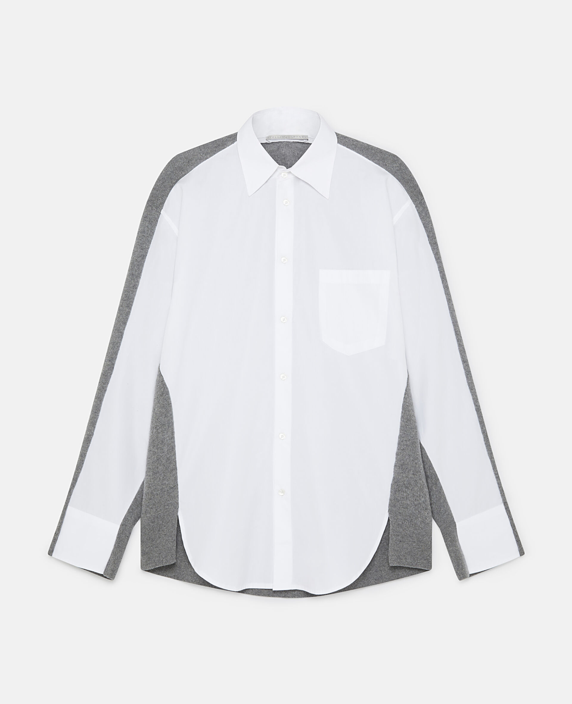 Shirting Details Long Sleeve Jumper-Grey-large image number 0