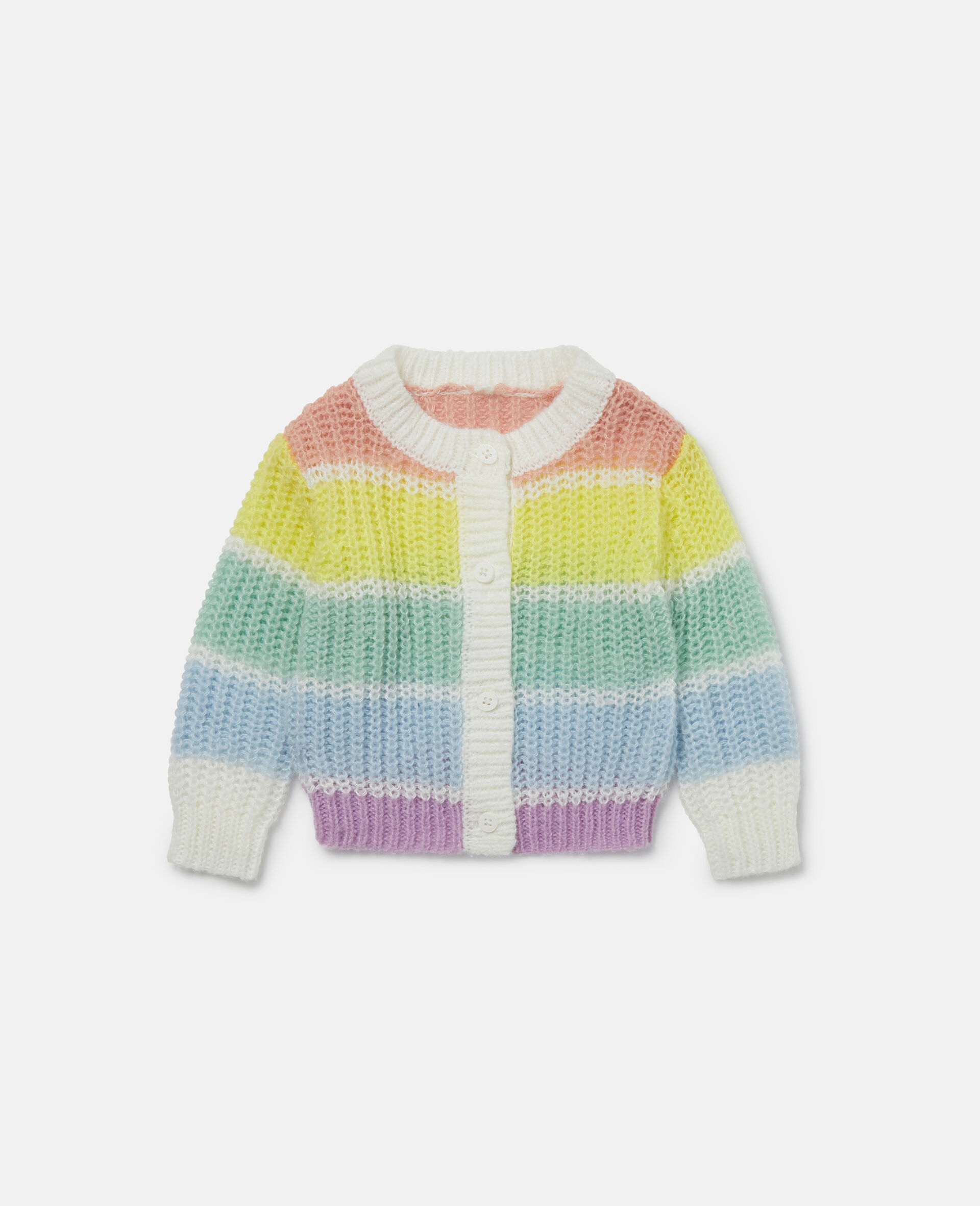 Rainbow Stripe Cardigan-Multicolour-large image number 0