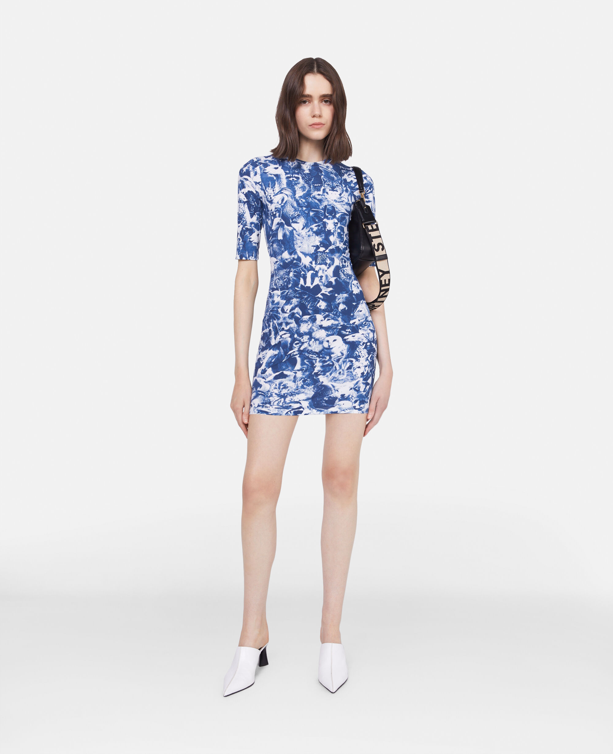 Women Blue Animal Forest Print Mini Dress | Stella McCartney US