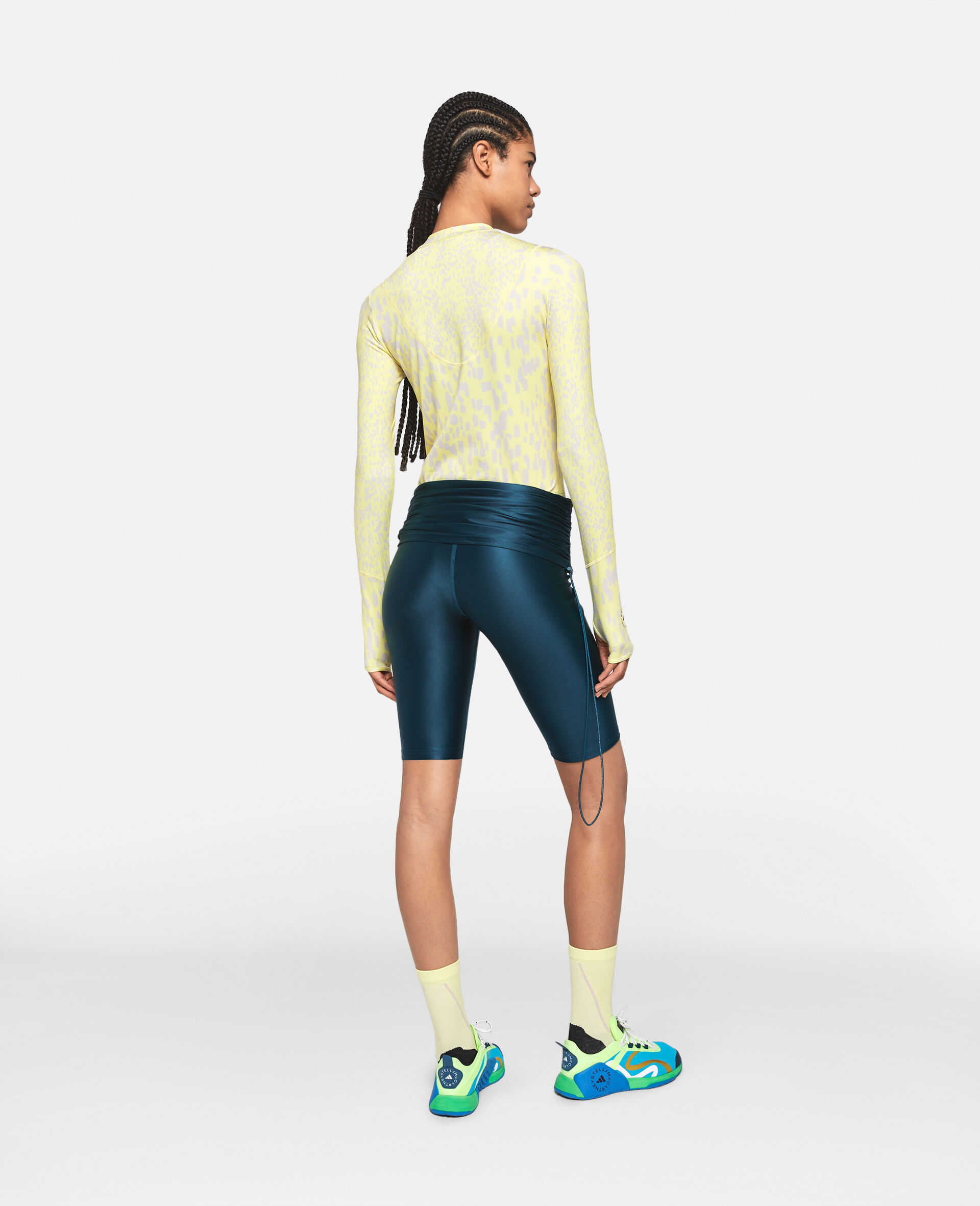 Adidas X Stella McCartney black 2 in 1 shorts over leggings with logo 2019