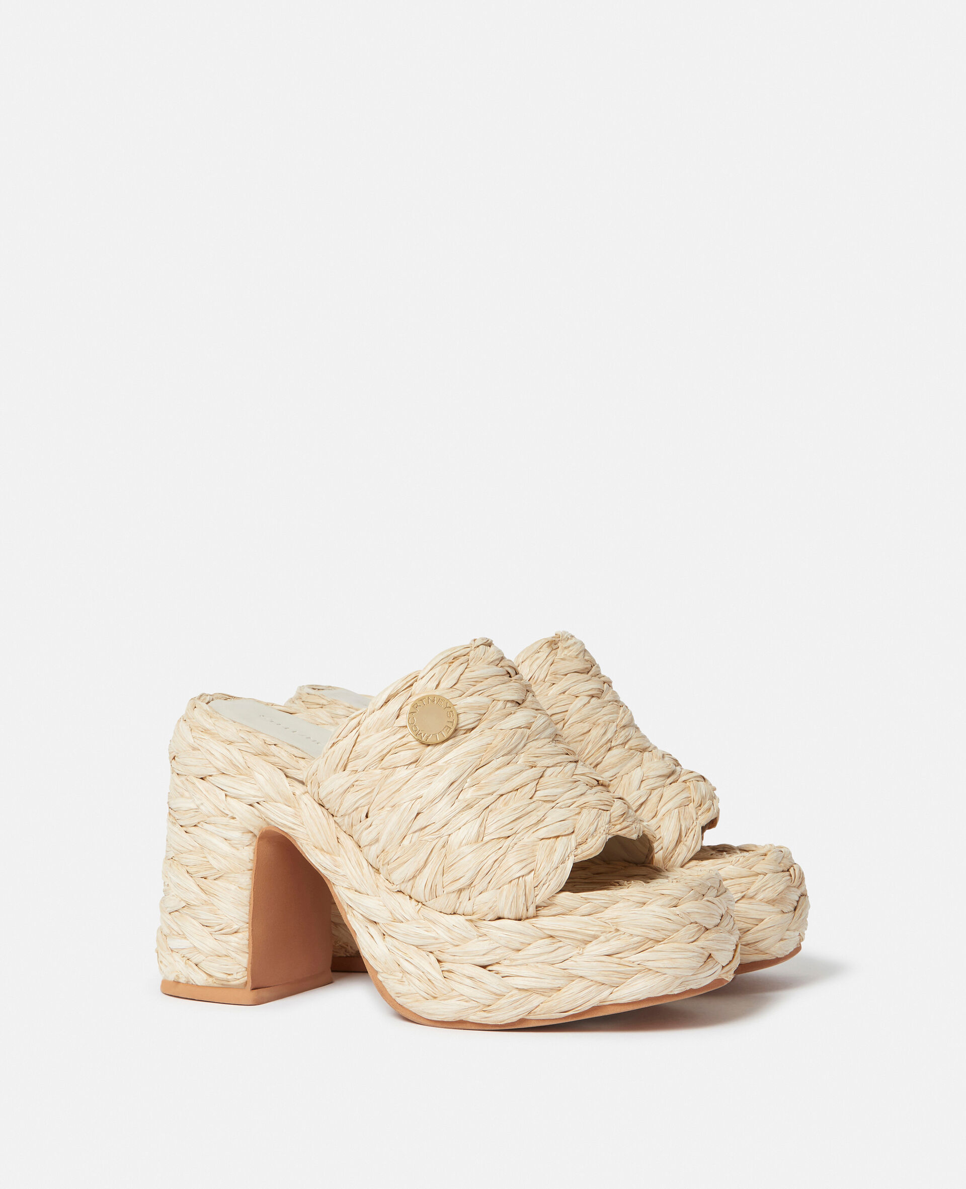 Skyla Raffia Heeled Sandals-Beige-model