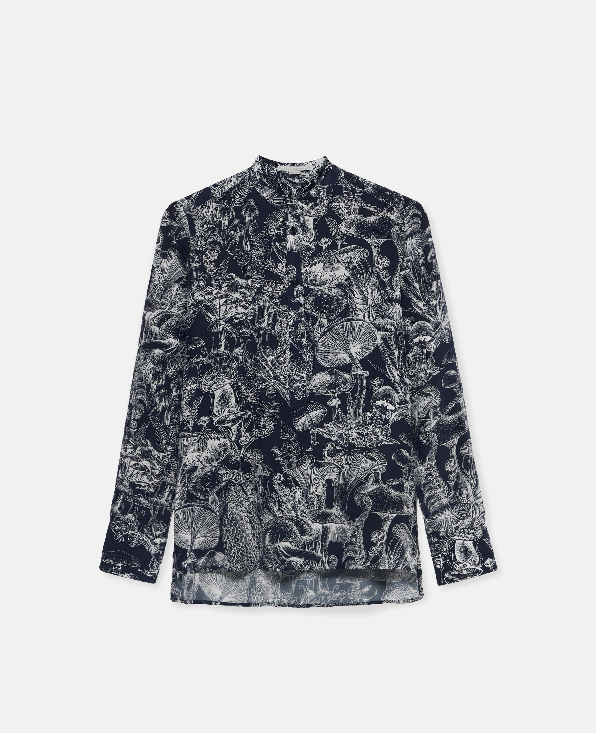 Fungi Forest Print Silk Shirt -Multicoloured-large image number 0