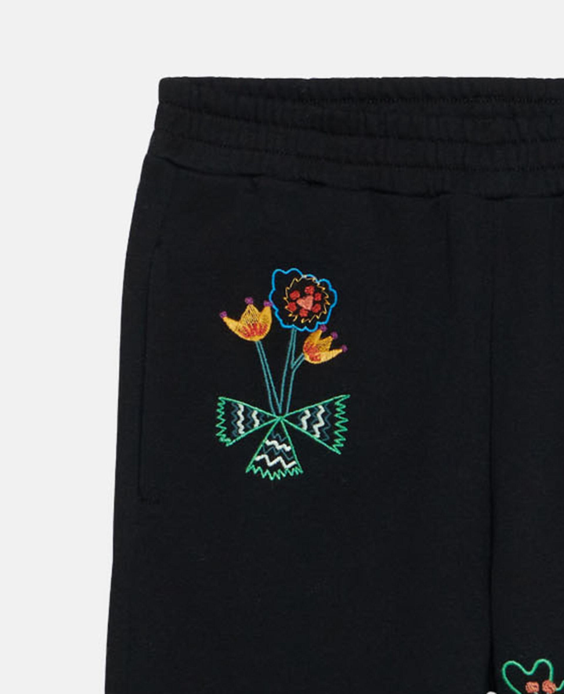 Women Black Acorn Embroidery Joggers