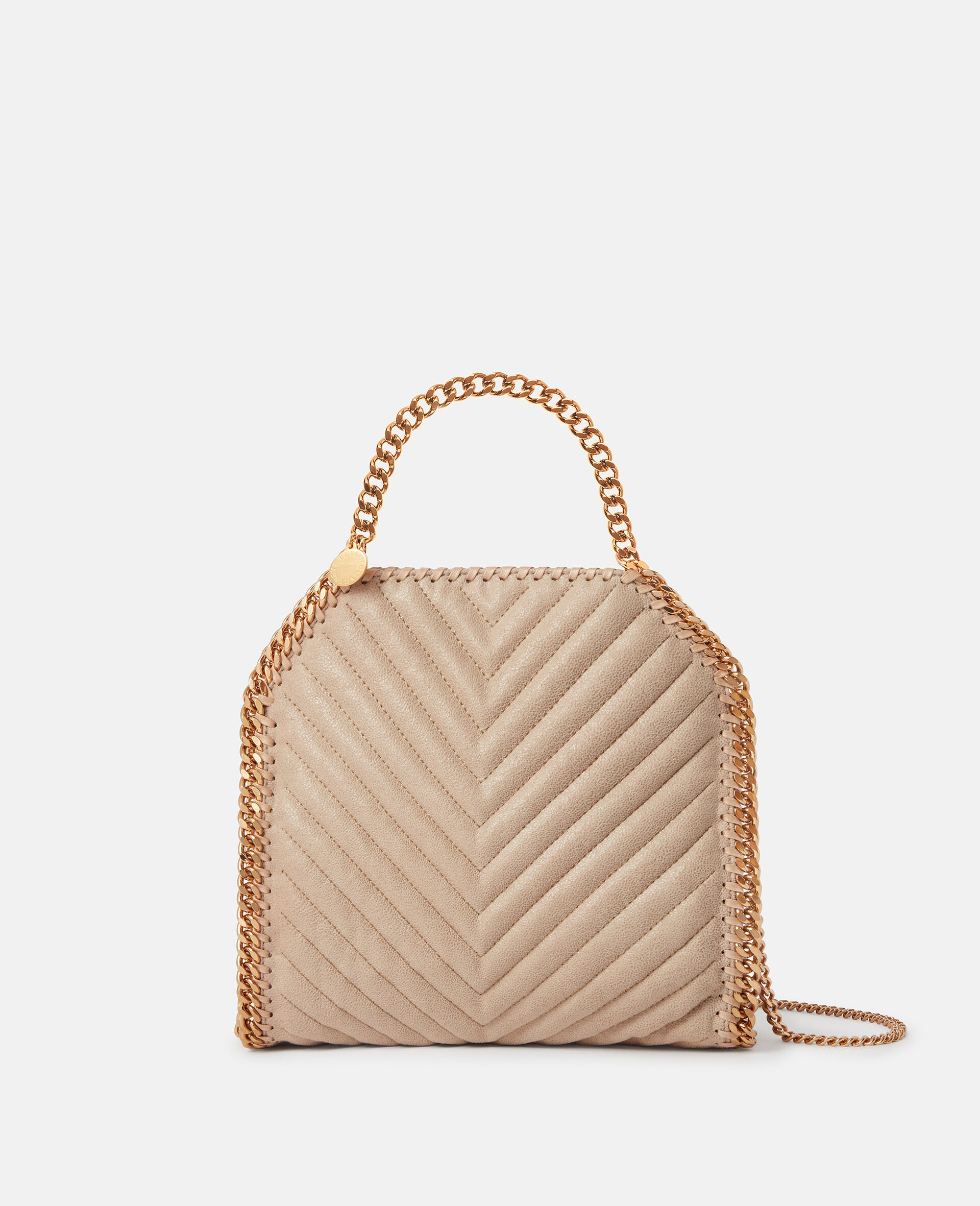 Falabella Chevron Quilted Mini Tote Bag-Beige-large image number 0
