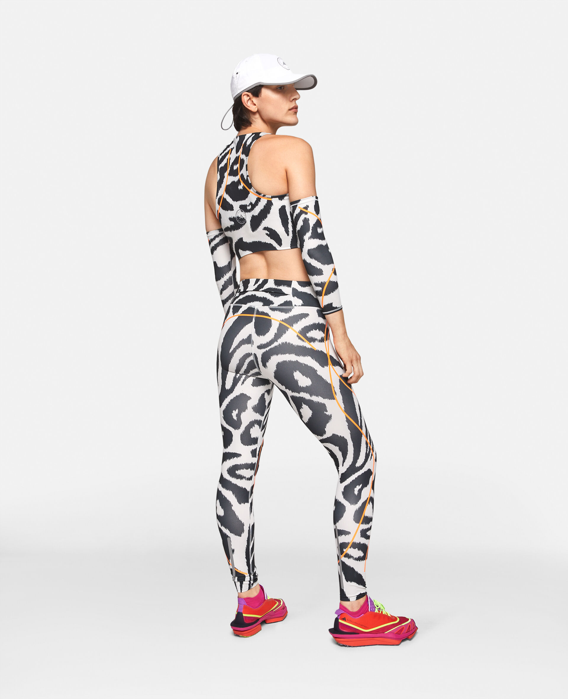 adidas By Stella McCartney Truepace Leopard-print leggings in Red