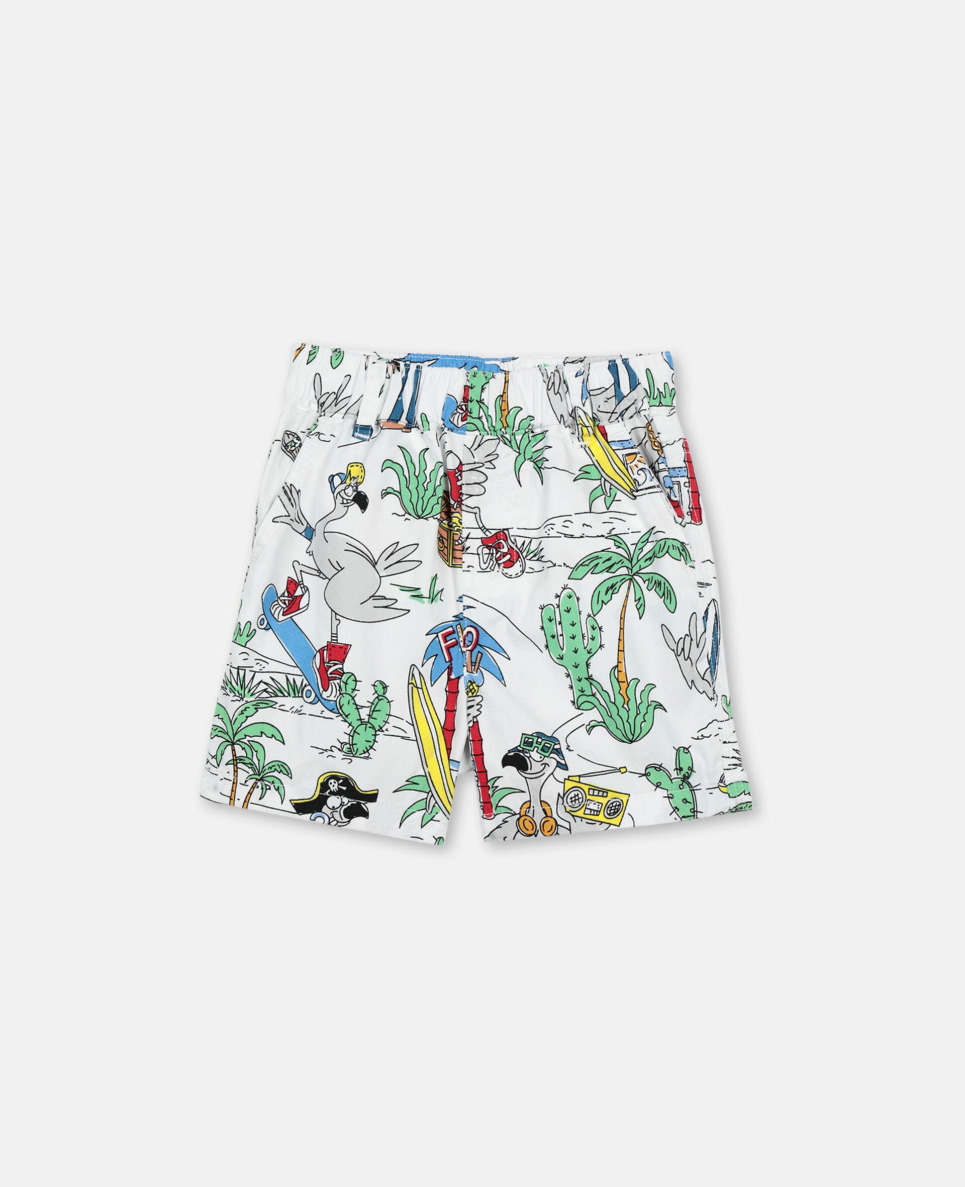 Short  motif  plan te  flamants roses Blanc pour Kids 