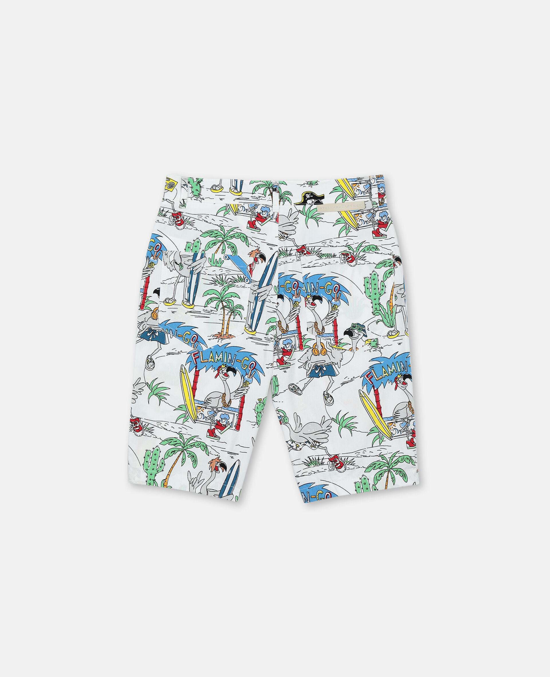 Short  motif  plan te  flamants roses Blanc pour Kids 