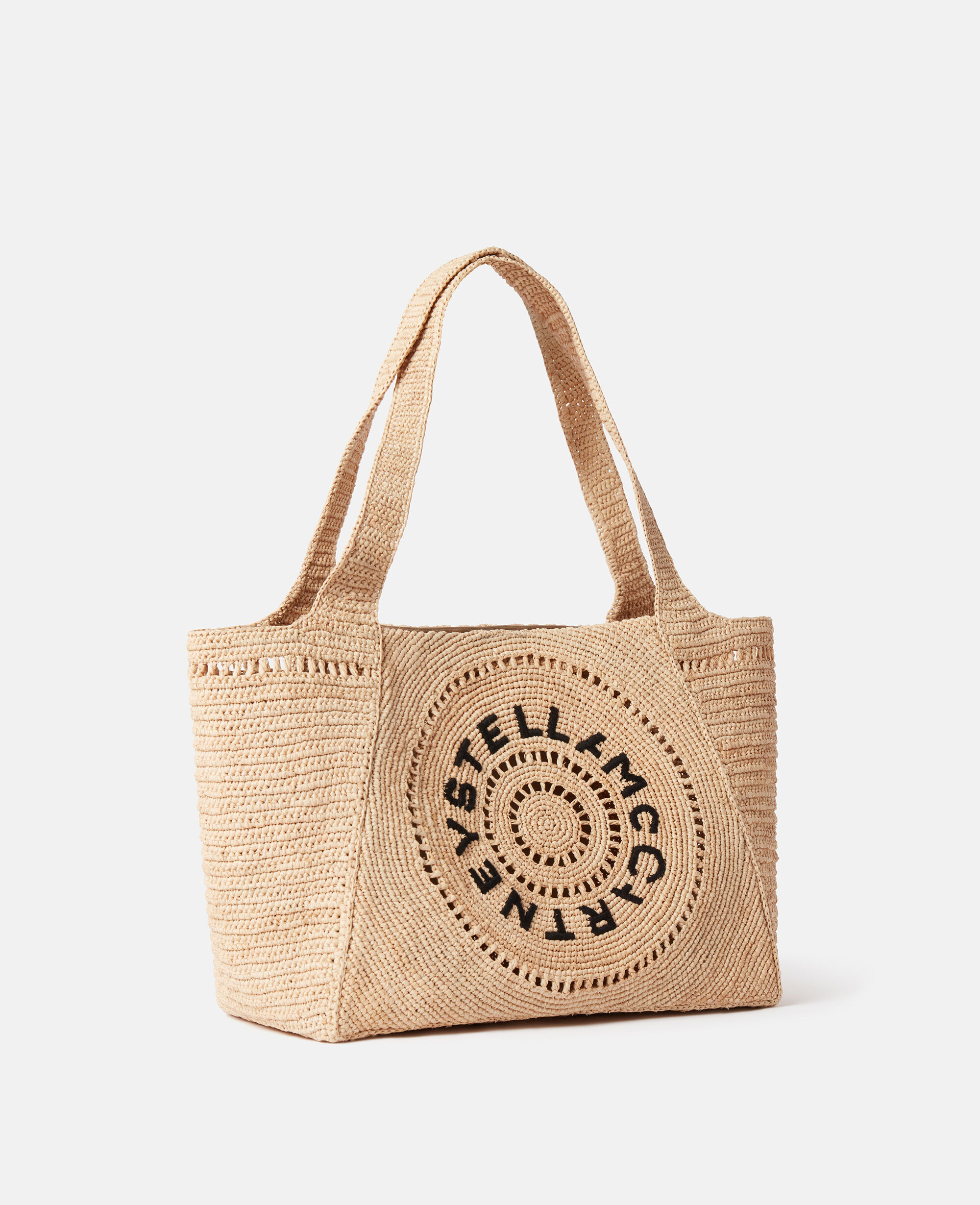 Women NATURAL Logo Raffia Medium Tote Bag | Stella McCartney US