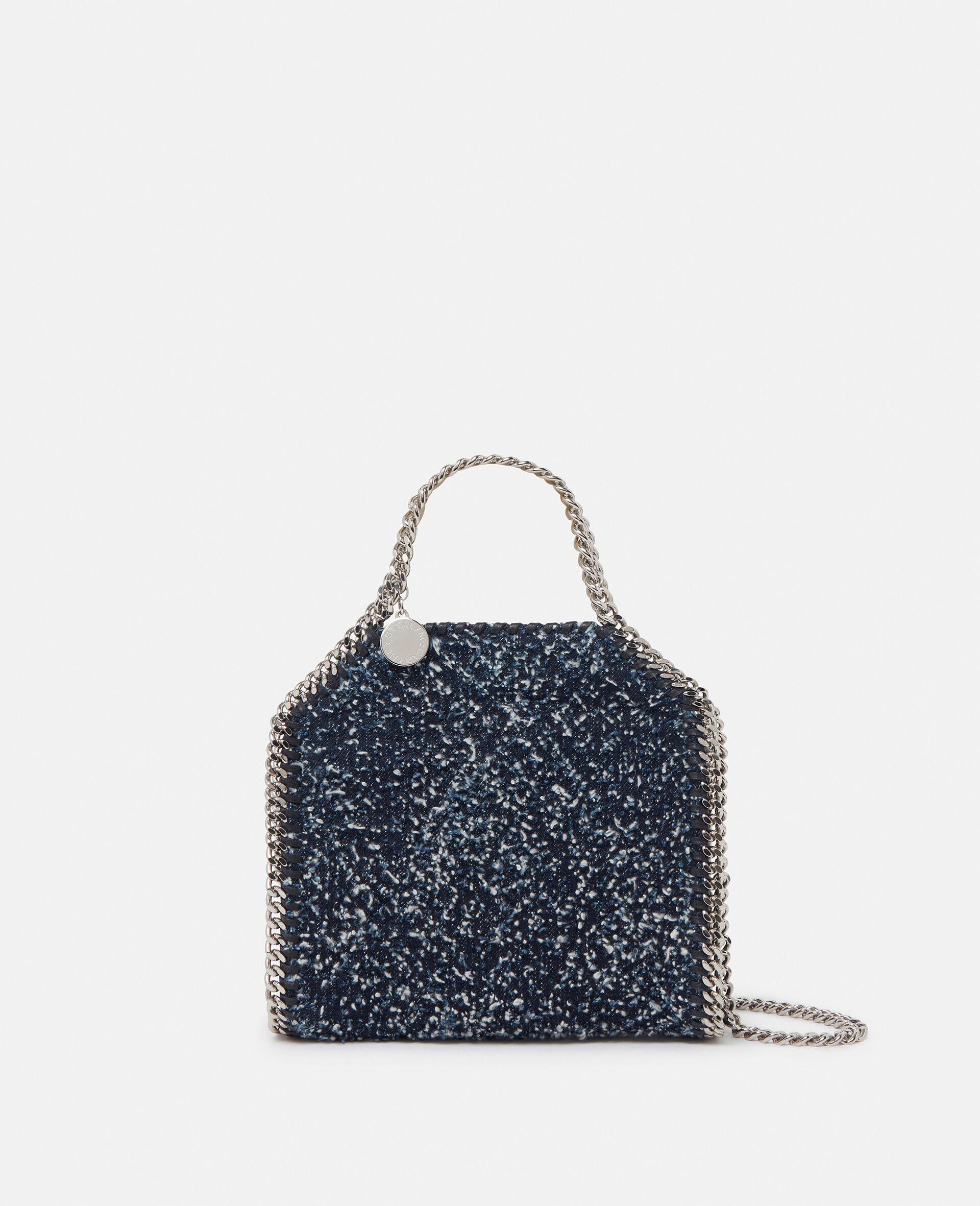 Falabella Tiny Bouclé Tote Bag-Blue-model