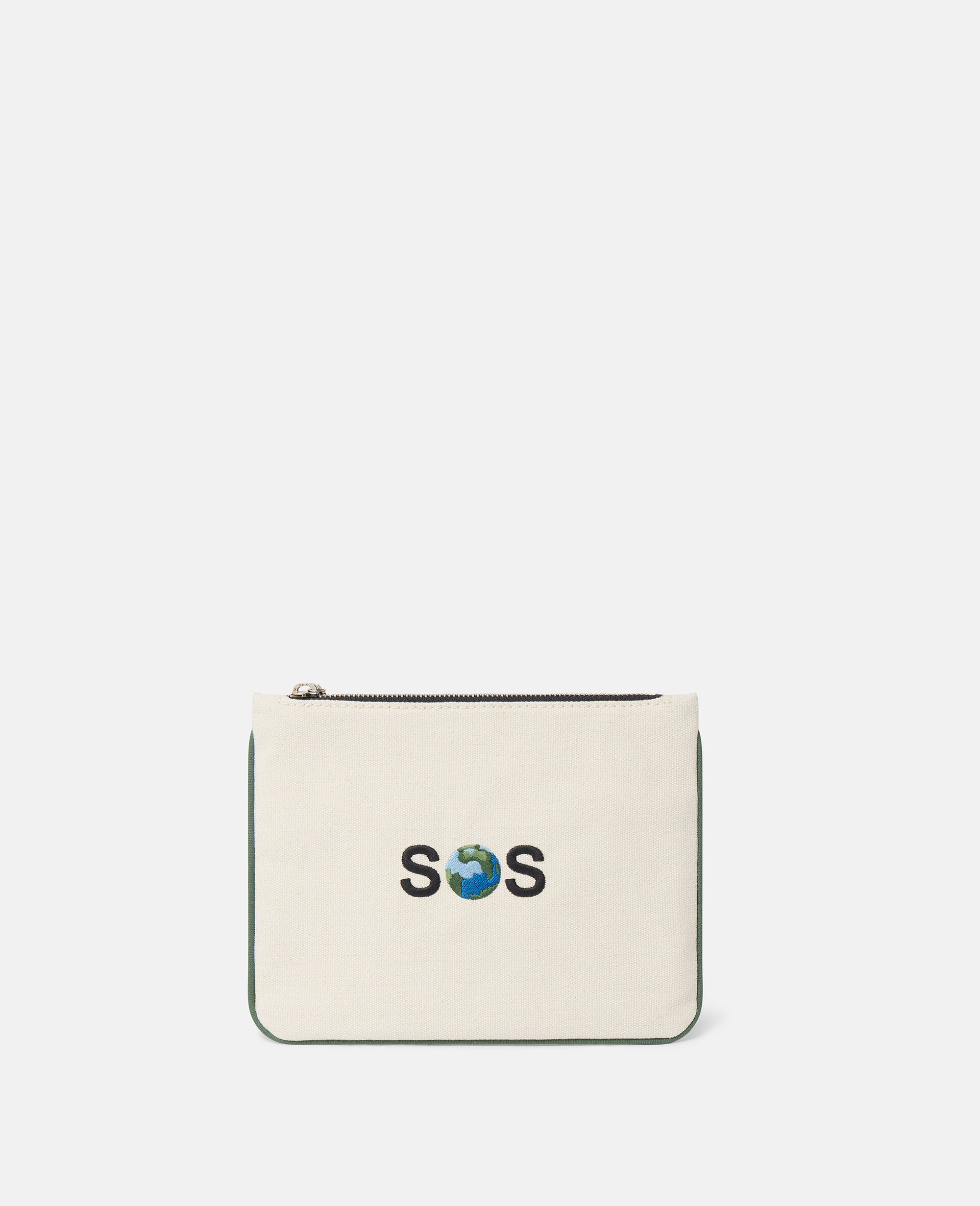 SOS Embroidered Zip Cardholder-Bianco-large image number 0