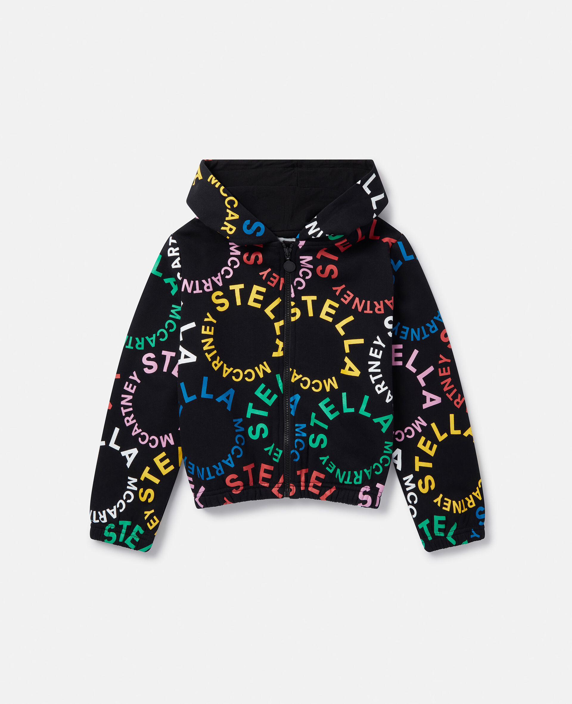 Circular Logo Cropped Hoodie-Multicolour-model