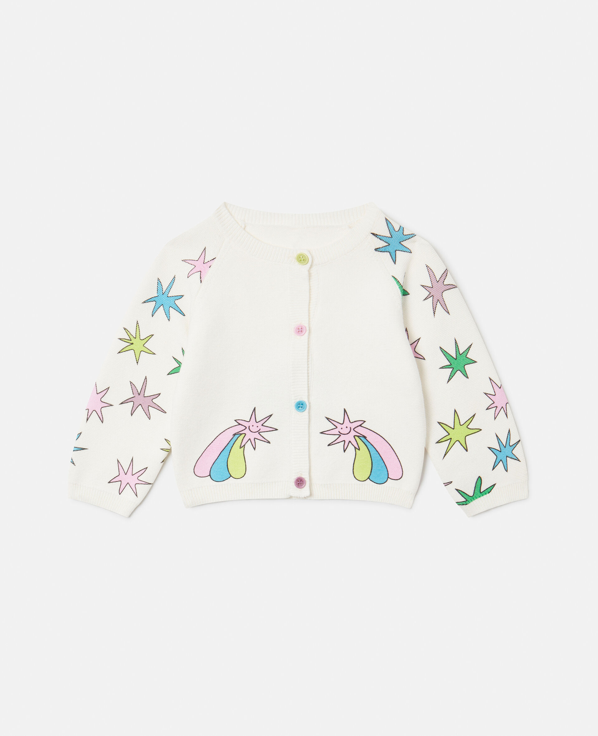 Bright Stars Knitted Cardigan -White-large image number 0