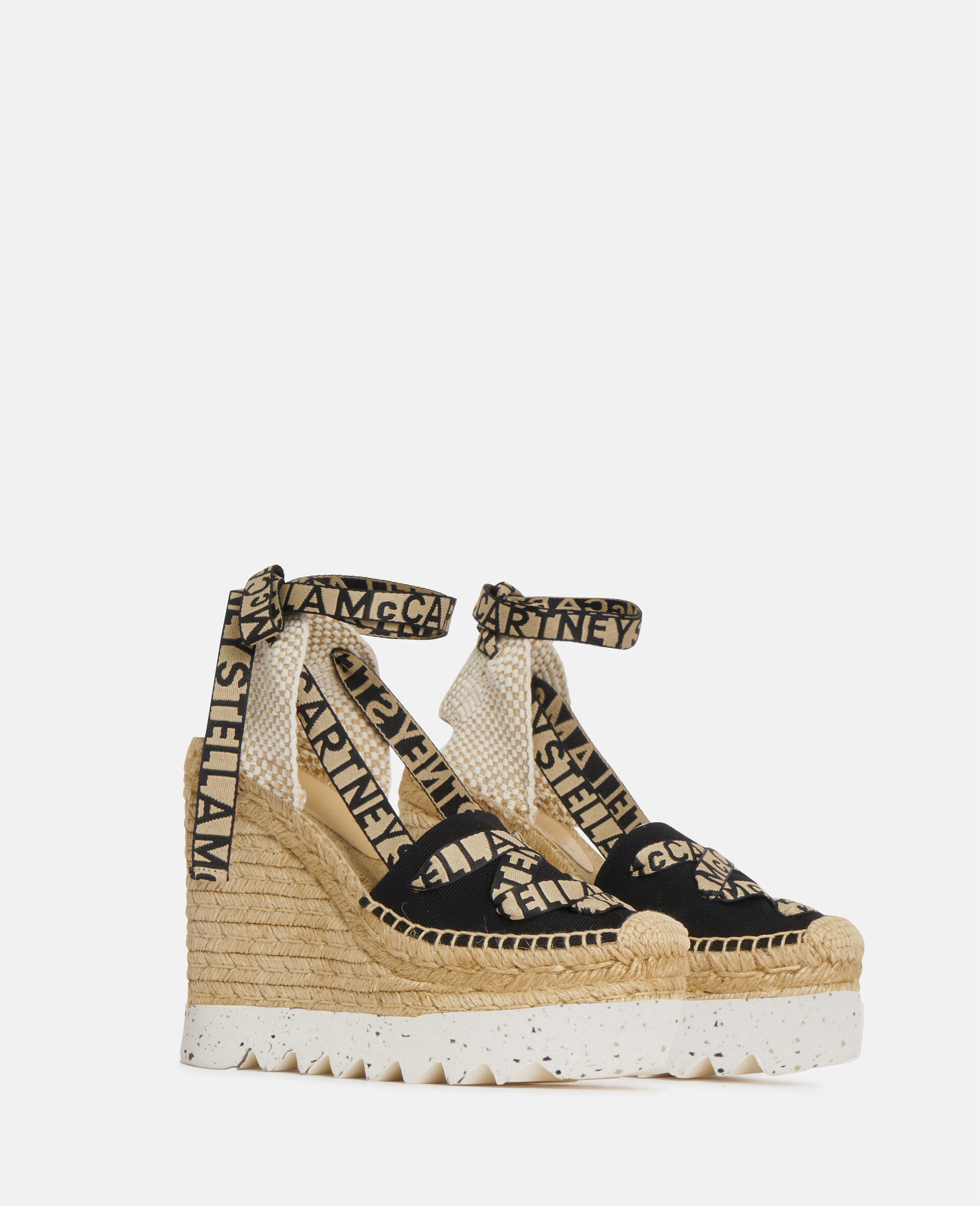 Gaia Platform Espadrille Wedges-블랙-large image number 0